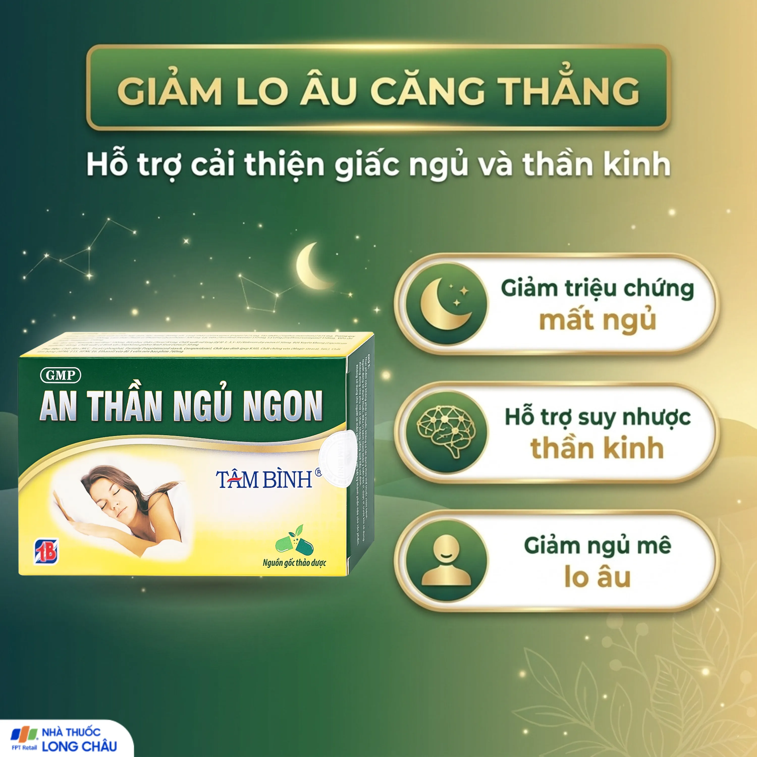VIÊN UỐNG HỖ TRỢ GIẢM MẤT NGỦ AN THẦN NGỦ NGON TÂM BÌNH 2X10 3