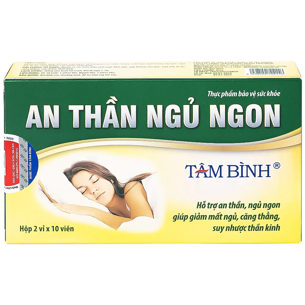 VIÊN UỐNG HỖ TRỢ GIẢM MẤT NGỦ AN THẦN NGỦ NGON TÂM BÌNH 2X10 6