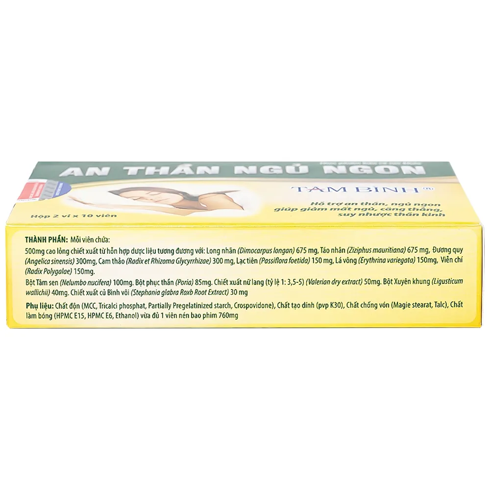 VIÊN UỐNG HỖ TRỢ GIẢM MẤT NGỦ AN THẦN NGỦ NGON TÂM BÌNH 2X10 8