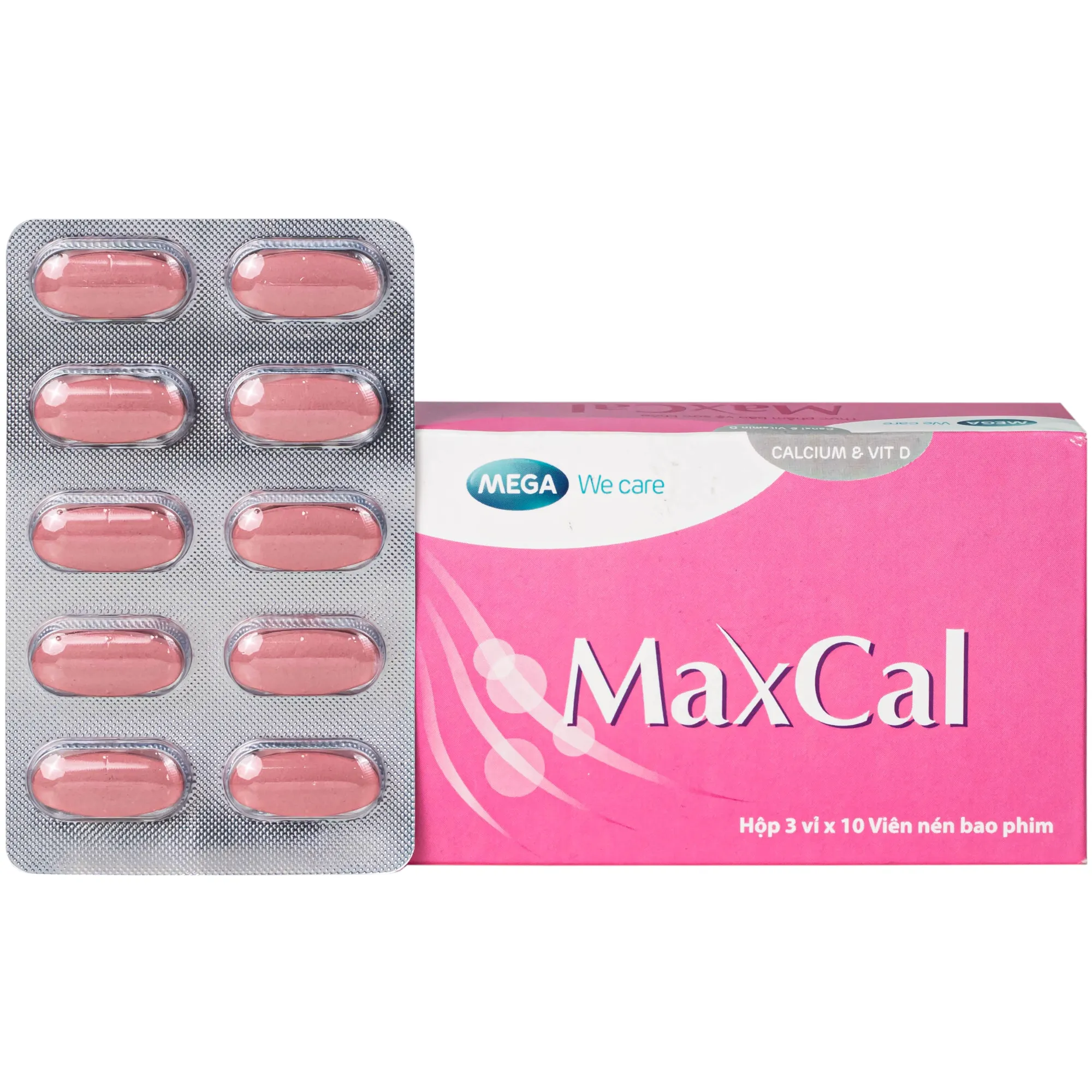 VIÊN UỐNG HỖ TRỢ GIẢM NGUY CƠ LOÃNG XƯƠNG MAXCAL MEGA 3X10