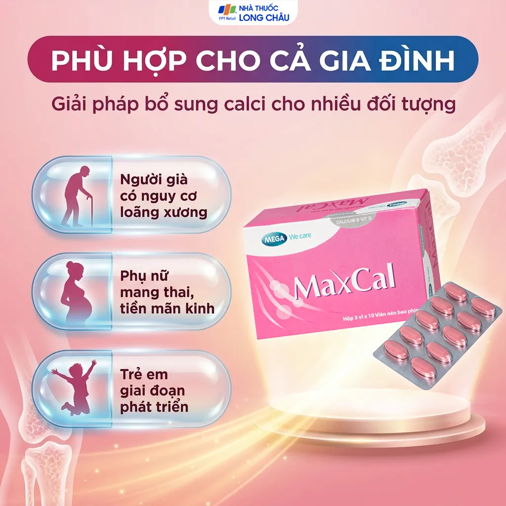 VIÊN UỐNG HỖ TRỢ GIẢM NGUY CƠ LOÃNG XƯƠNG MAXCAL MEGA 3X10 4