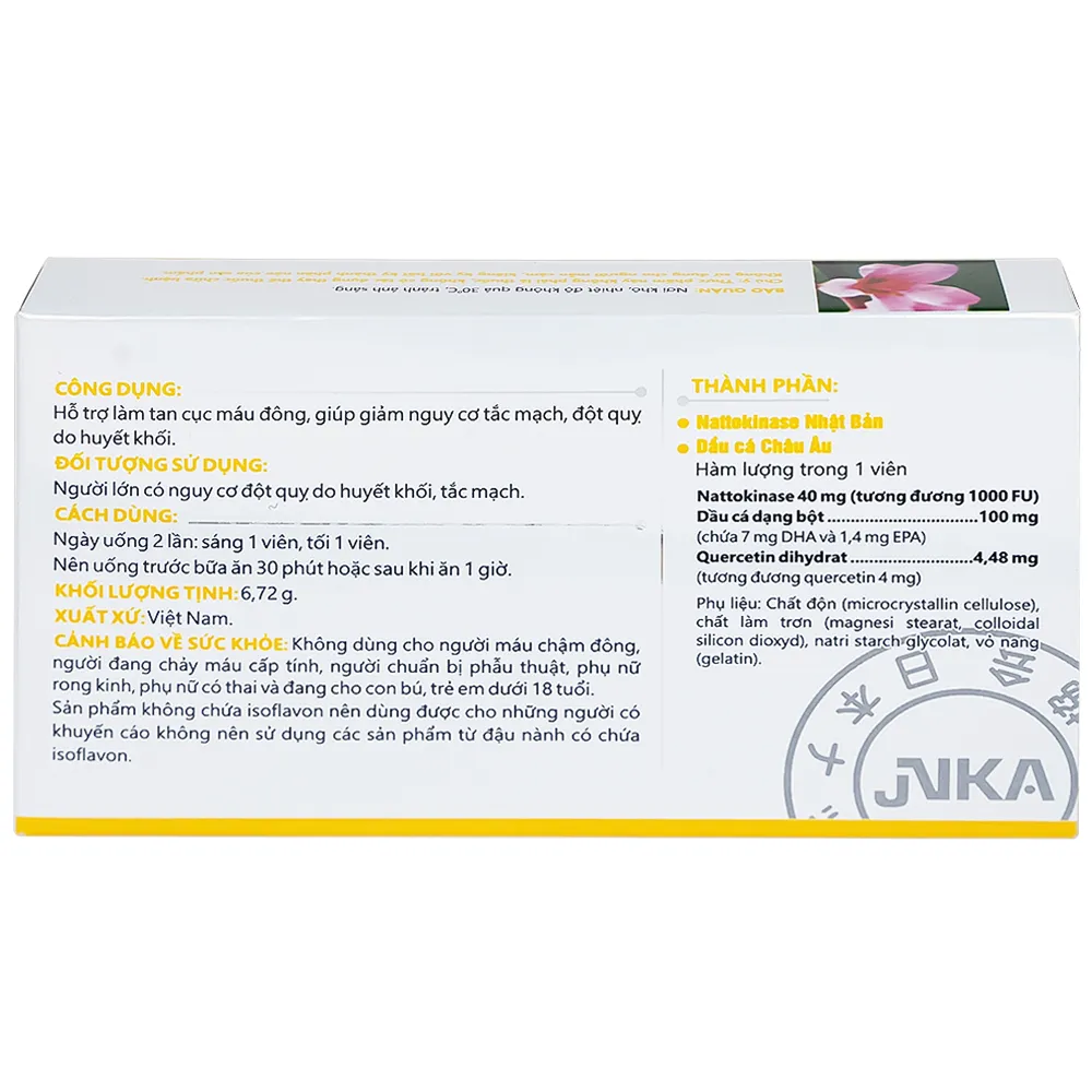 VIÊN UỐNG HỖ TRỢ GIẢM NGUY CƠ ĐỘT QUỴ DO HUYẾT KHỐI NATTOENZYM DHA EPA DHG 2X10 7