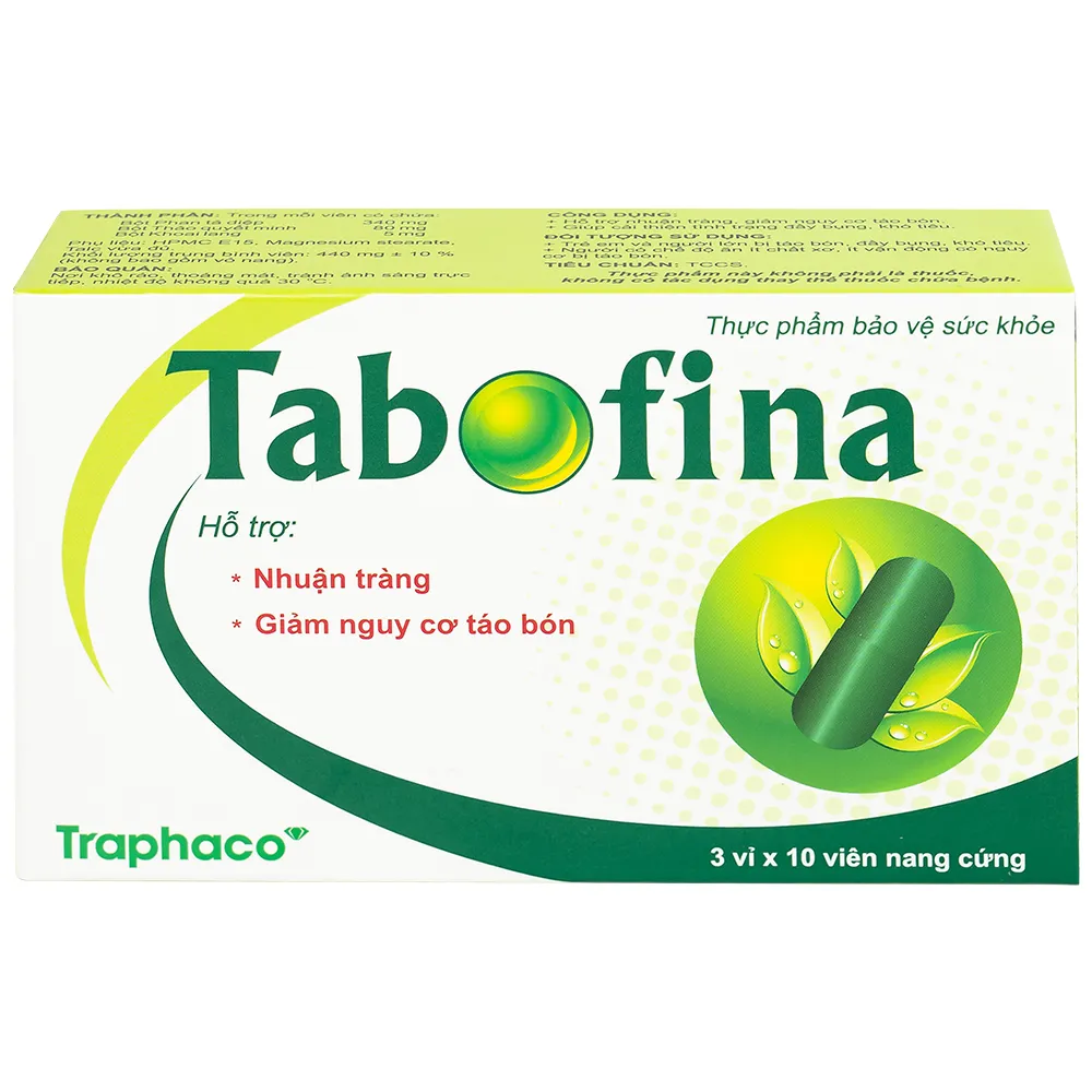 VIÊN UỐNG HỖ TRỢ GIẢM NGUY CƠ TÁO BÓN TABOFINA TRAPHACO 3X10 6