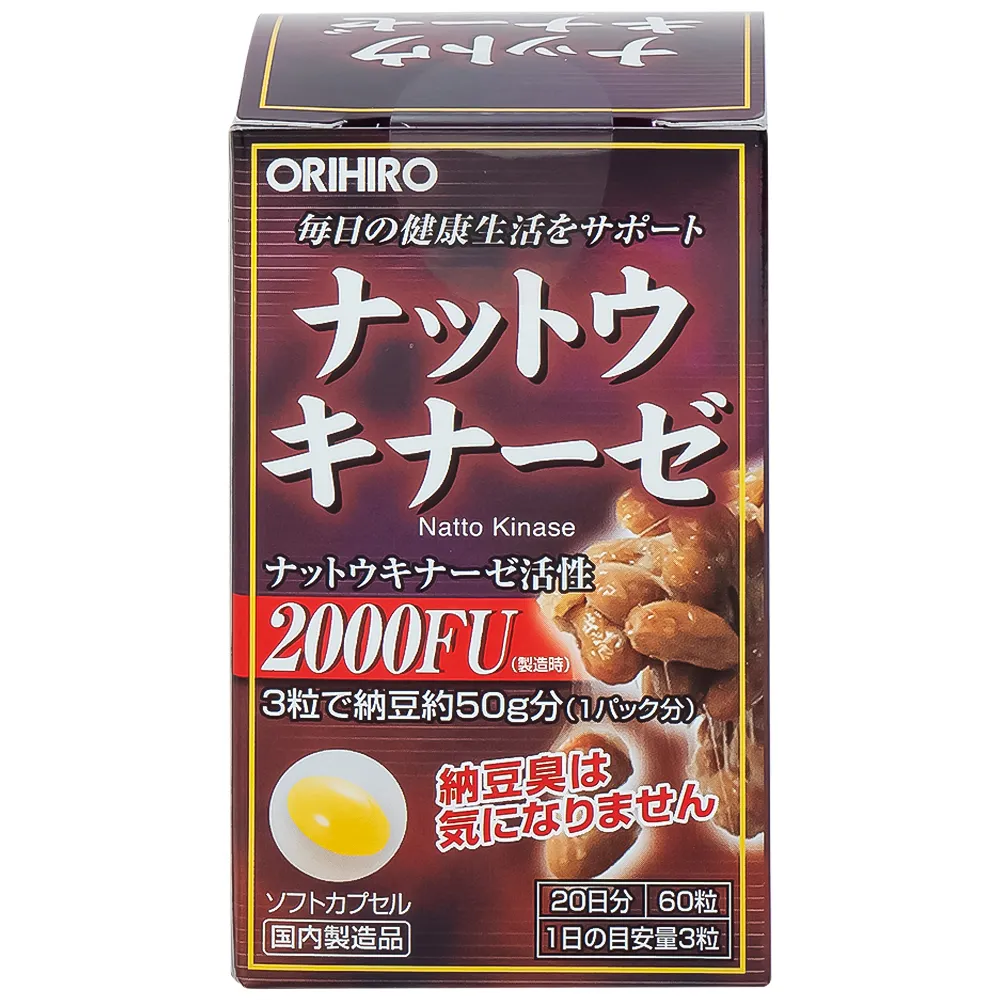 VIÊN UỐNG HỖ TRỢ GIẢM NGUY CƠ HUYẾT KHỐI ORIHIRO NATTOKINASE 60V 4