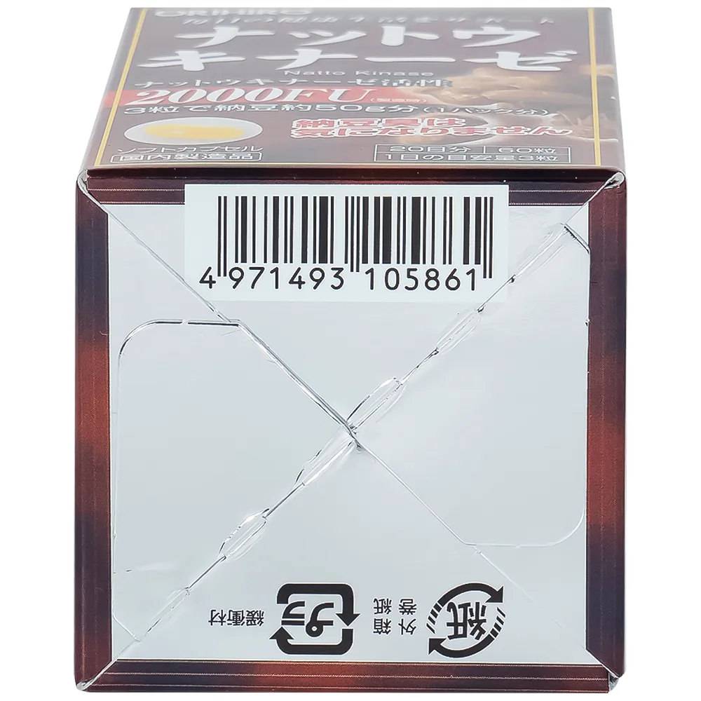 VIÊN UỐNG HỖ TRỢ GIẢM NGUY CƠ HUYẾT KHỐI ORIHIRO NATTOKINASE 60V 6