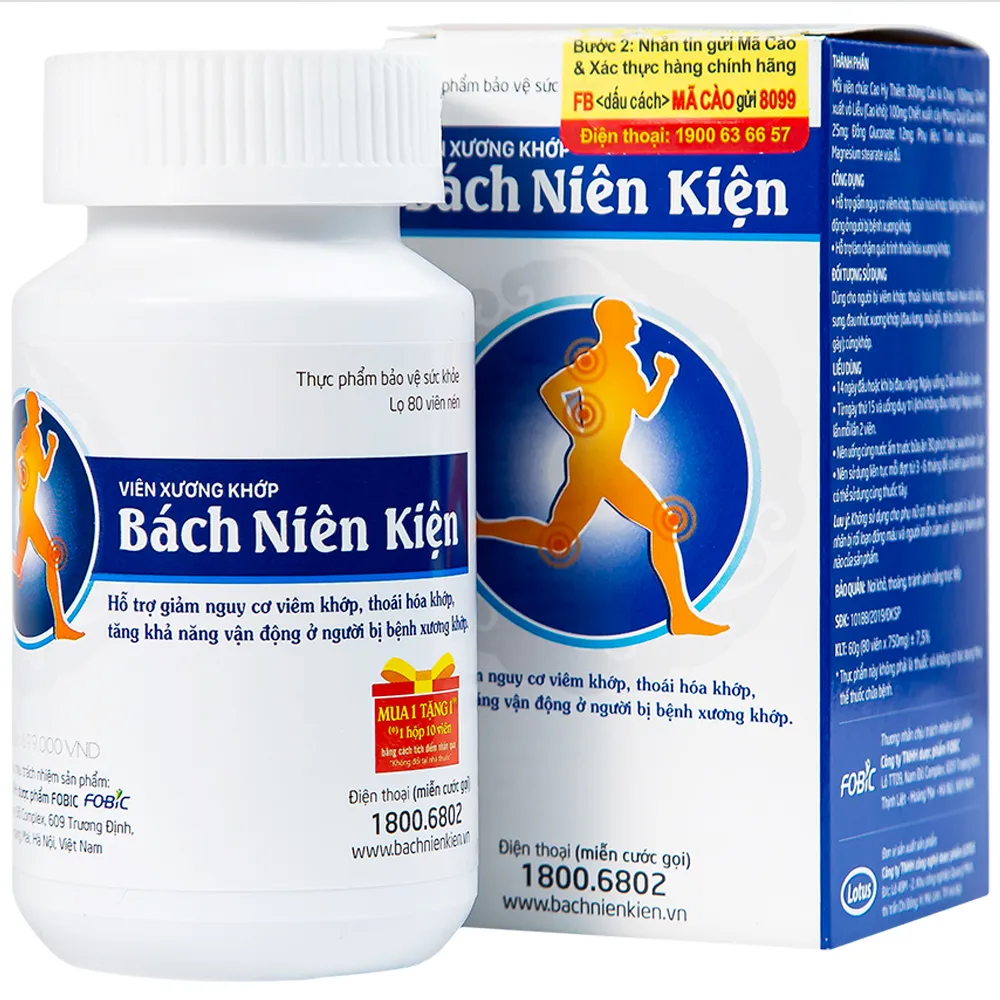 VIÊN UỐNG HỖ TRỢ GIẢM NGUY CƠ VIÊM KHỚP BÁCH NIÊN KIỆN FOBIC 80V