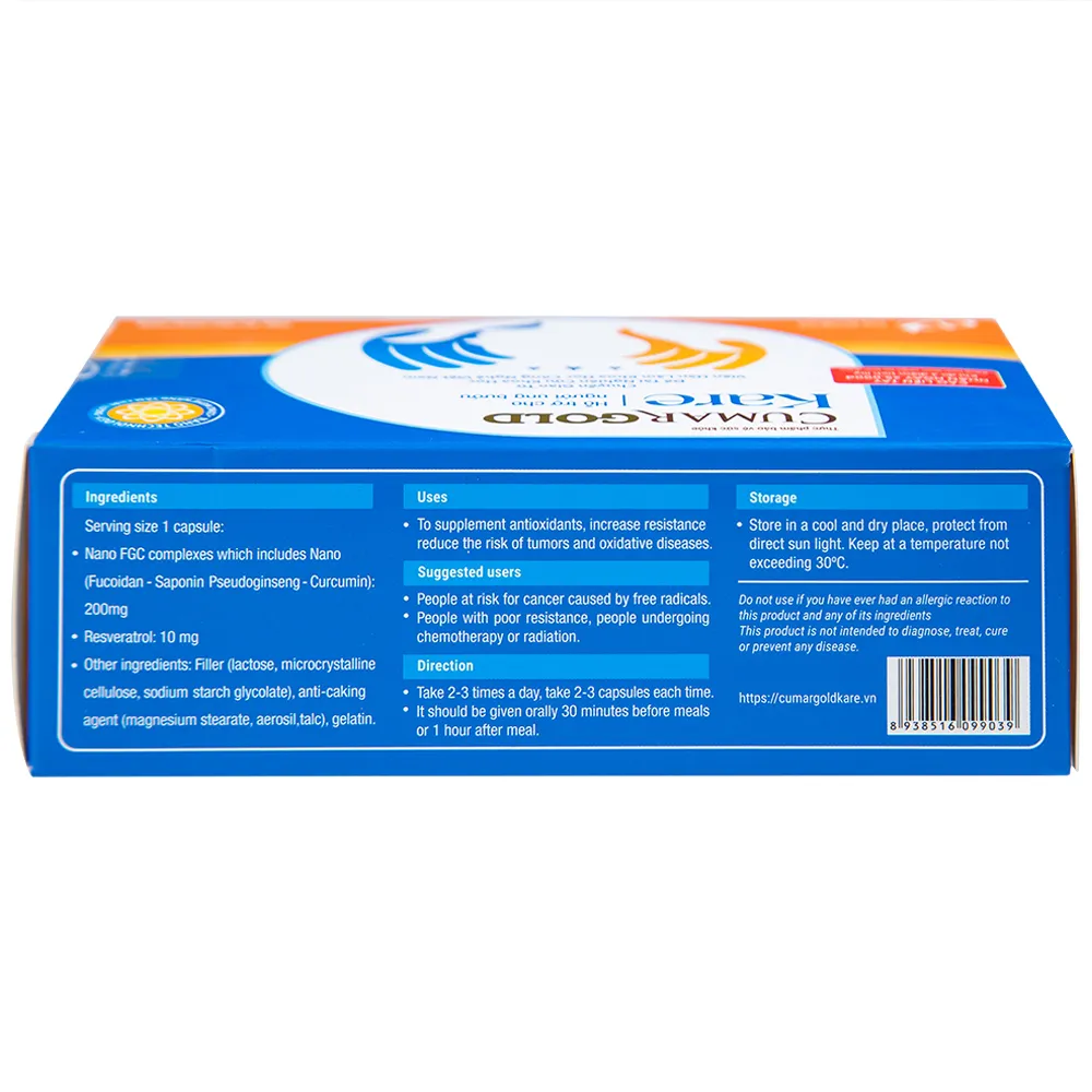 VIÊN UỐNG HỖ TRỢ GIẢM NGUY CƠ MẮC UNG BƯỚU CUMARGOLD KARE CVI 3X10 4