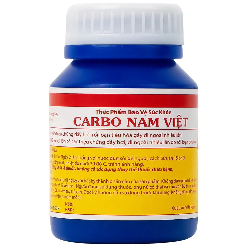 VIÊN UỐNG HỖ TRỢ GIẢM RỐI LOẠN TIÊU HOÁ CARBO NAM VIỆT 100V