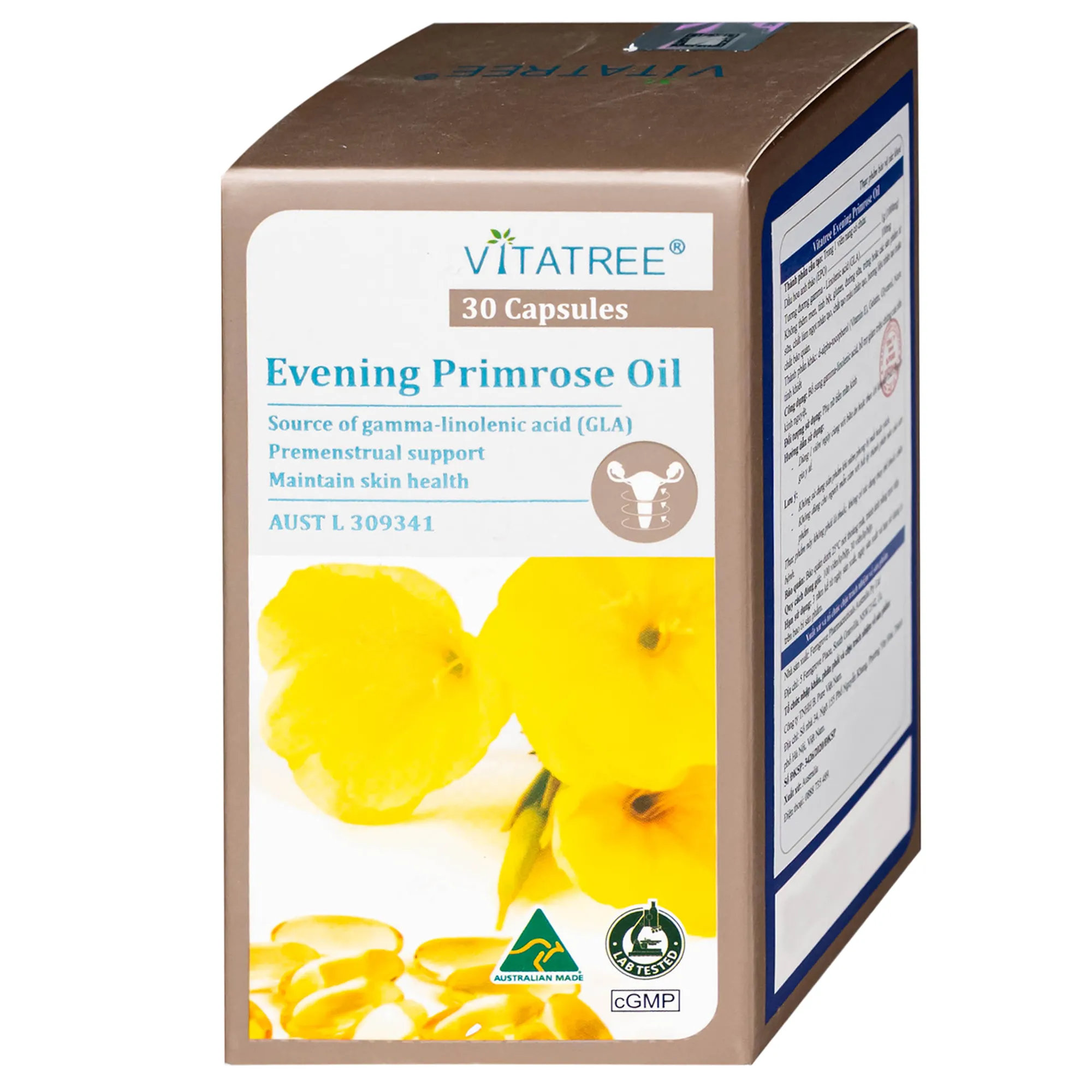VIÊN UỐNG HỖ TRỢ GIẢM TRIỆU CHỨNG CỦA TIỀN KINH NGUYỆT VITATREE EVENING PRIMROSE OIL 30V 2