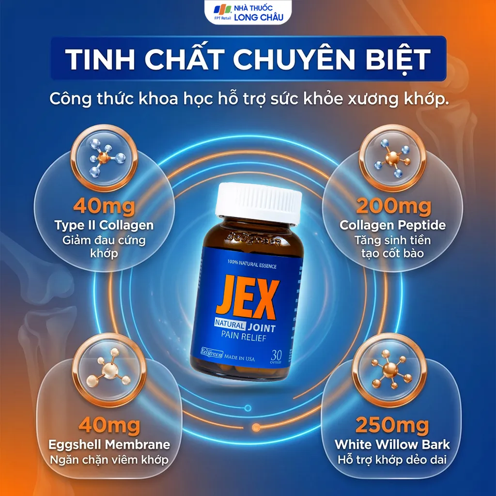 VIÊN UỐNG HỖ TRỢ GIẢM VIÊM KHỚP JEX ECOGREEN 30V 2
