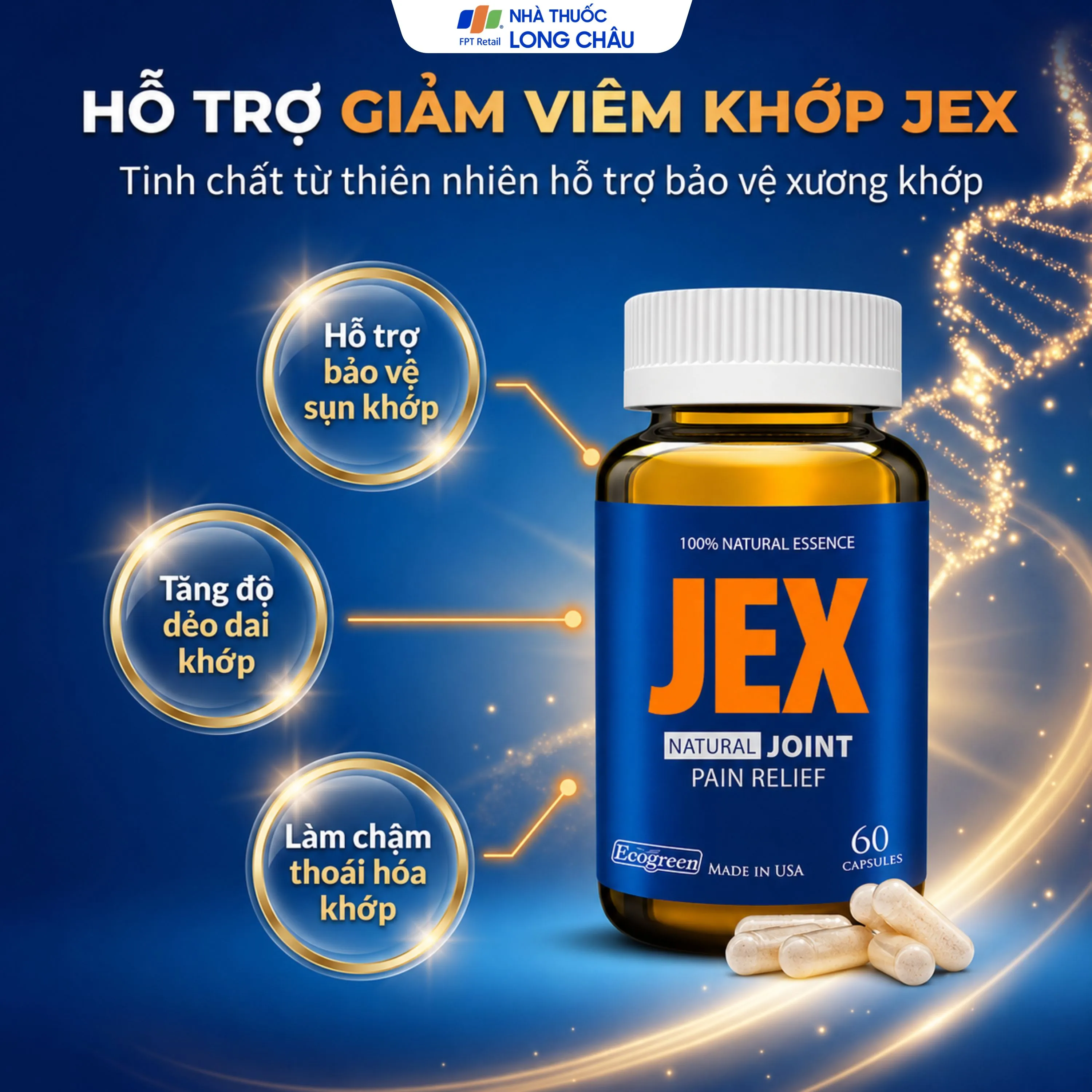 VIÊN UỐNG HỖ TRỢ GIẢM VIÊM KHỚP JEX ECOGREEN 60V 2