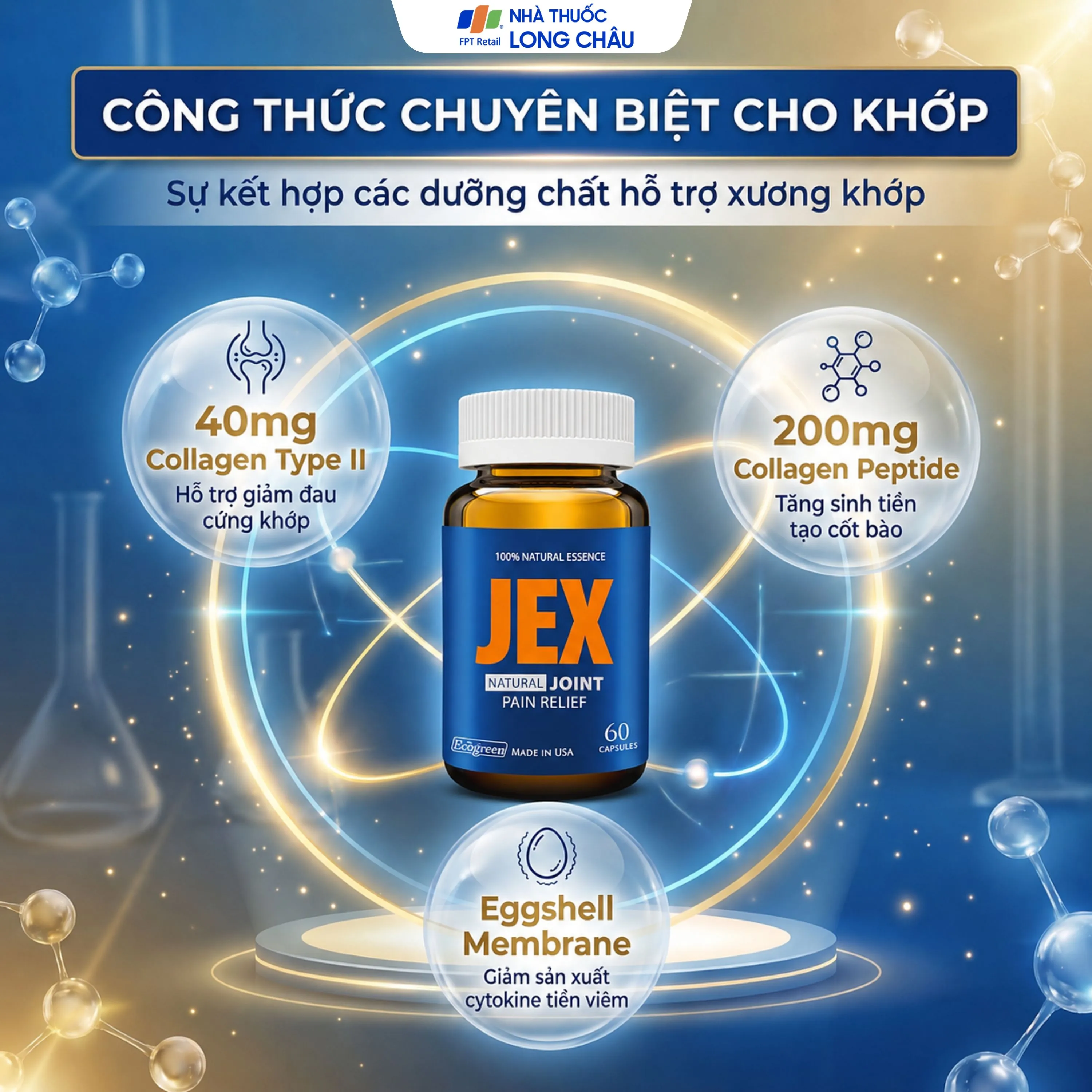 VIÊN UỐNG HỖ TRỢ GIẢM VIÊM KHỚP JEX ECOGREEN 60V 4