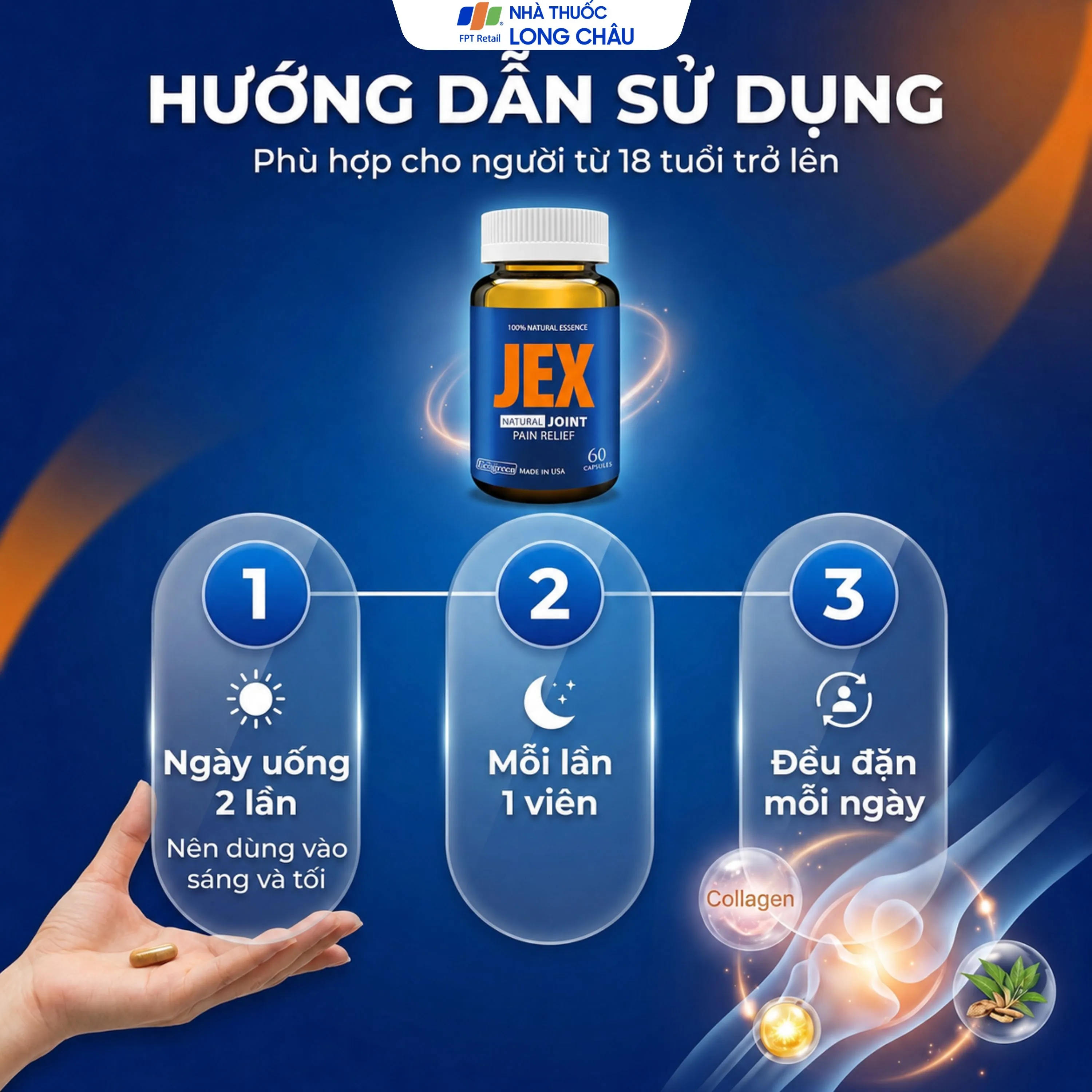 VIÊN UỐNG HỖ TRỢ GIẢM VIÊM KHỚP JEX ECOGREEN 60V 5