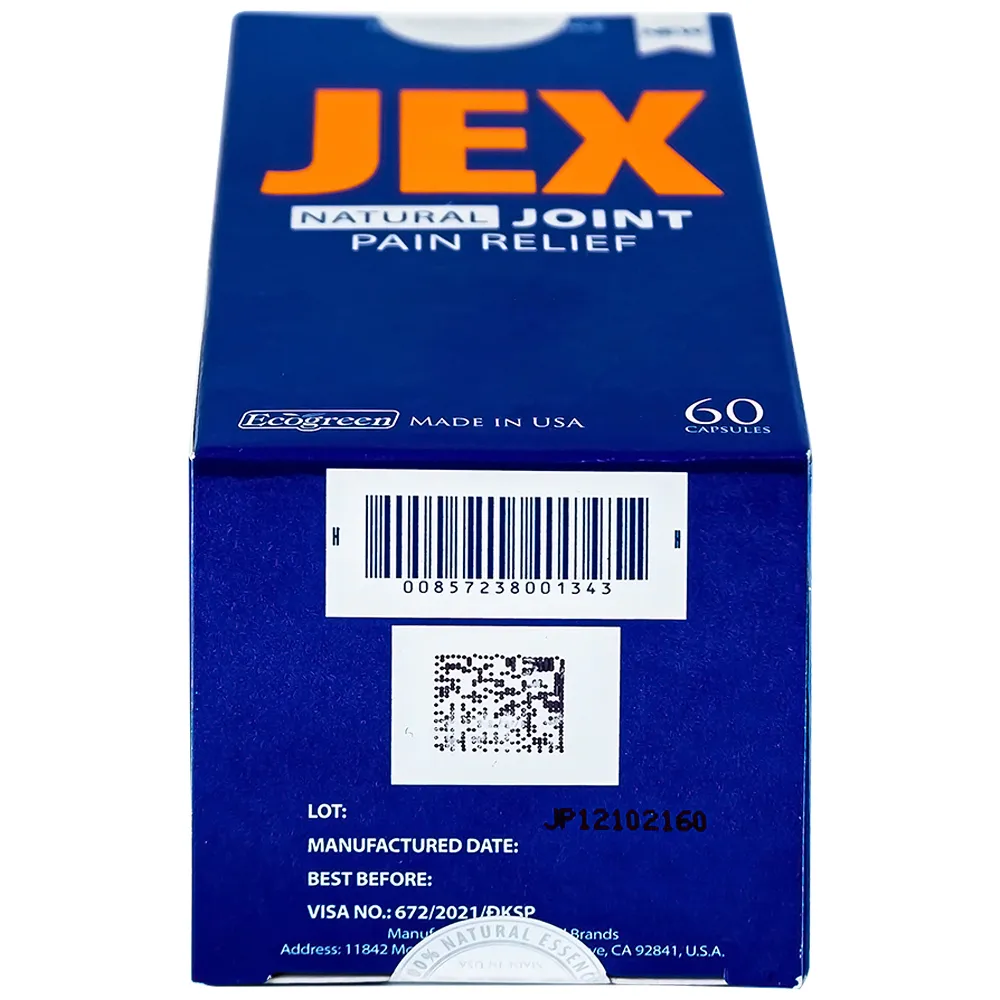 VIÊN UỐNG HỖ TRỢ GIẢM VIÊM KHỚP JEX ECOGREEN 60V 9