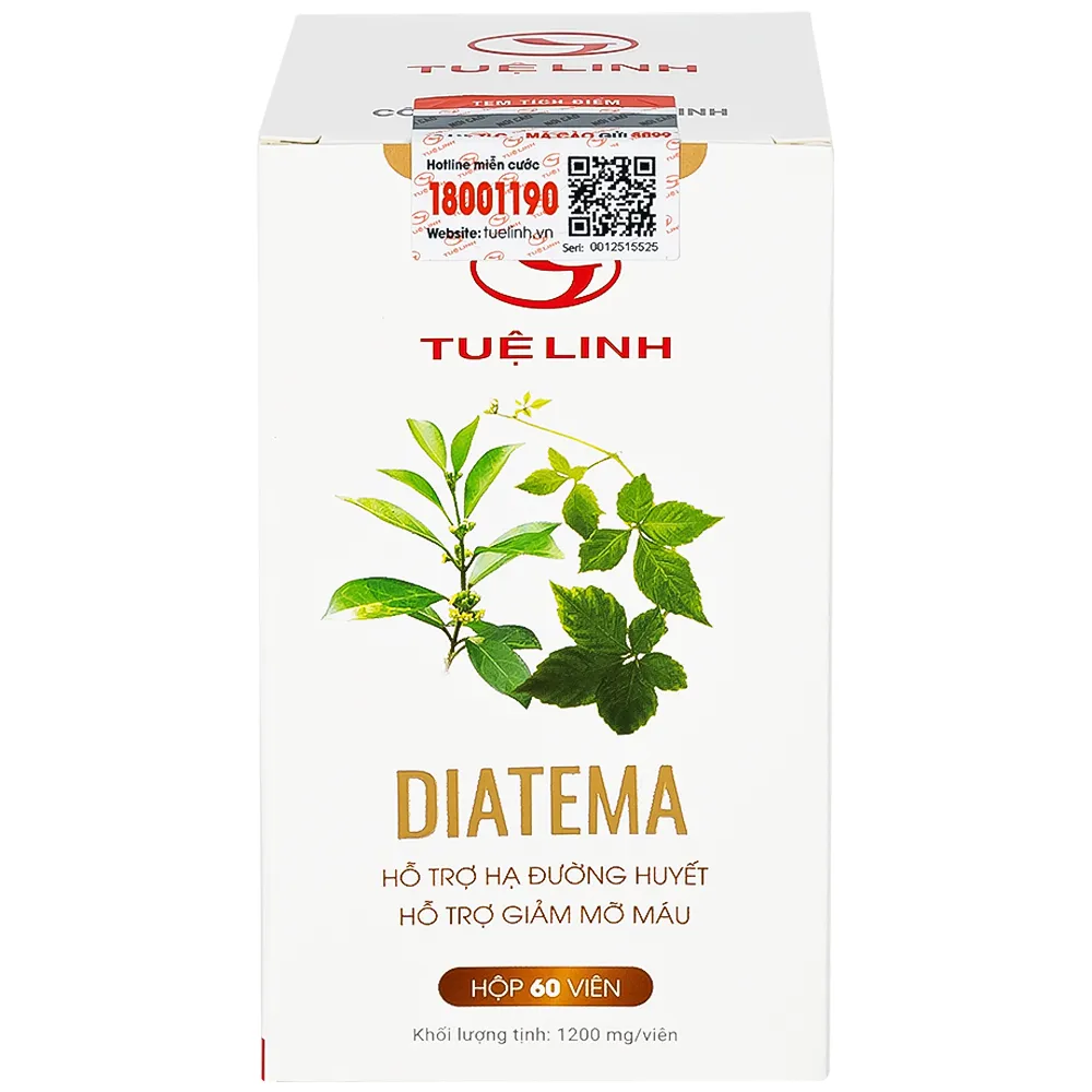 VIÊN UỐNG HỖ TRỢ HẠ ĐƯỜNG HUYẾT DIATEMA TUỆ LINH 60V 6