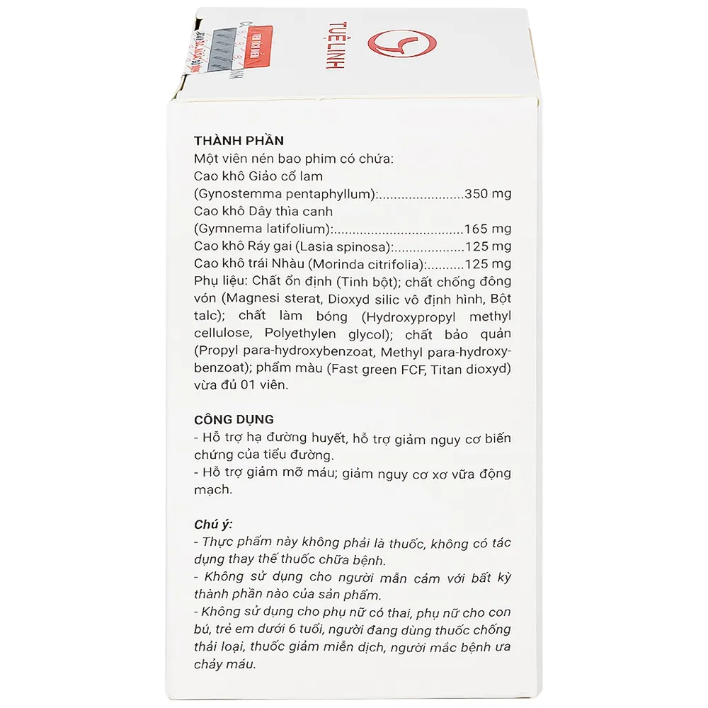 VIÊN UỐNG HỖ TRỢ HẠ ĐƯỜNG HUYẾT DIATEMA TUỆ LINH 60V 7