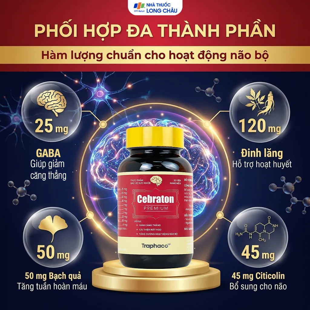 VIÊN UỐNG HỖ TRỢ HOẠT HUYẾT CEBRATON PREMIUM TRAPHACO 30V 3