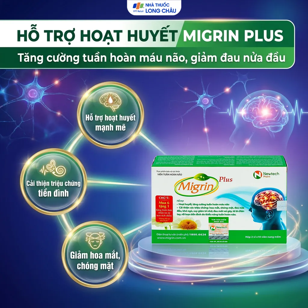 VIÊN UỐNG HỖ TRỢ HOẠT HUYẾT MIGRIN PLUS CVI 2X10 2
