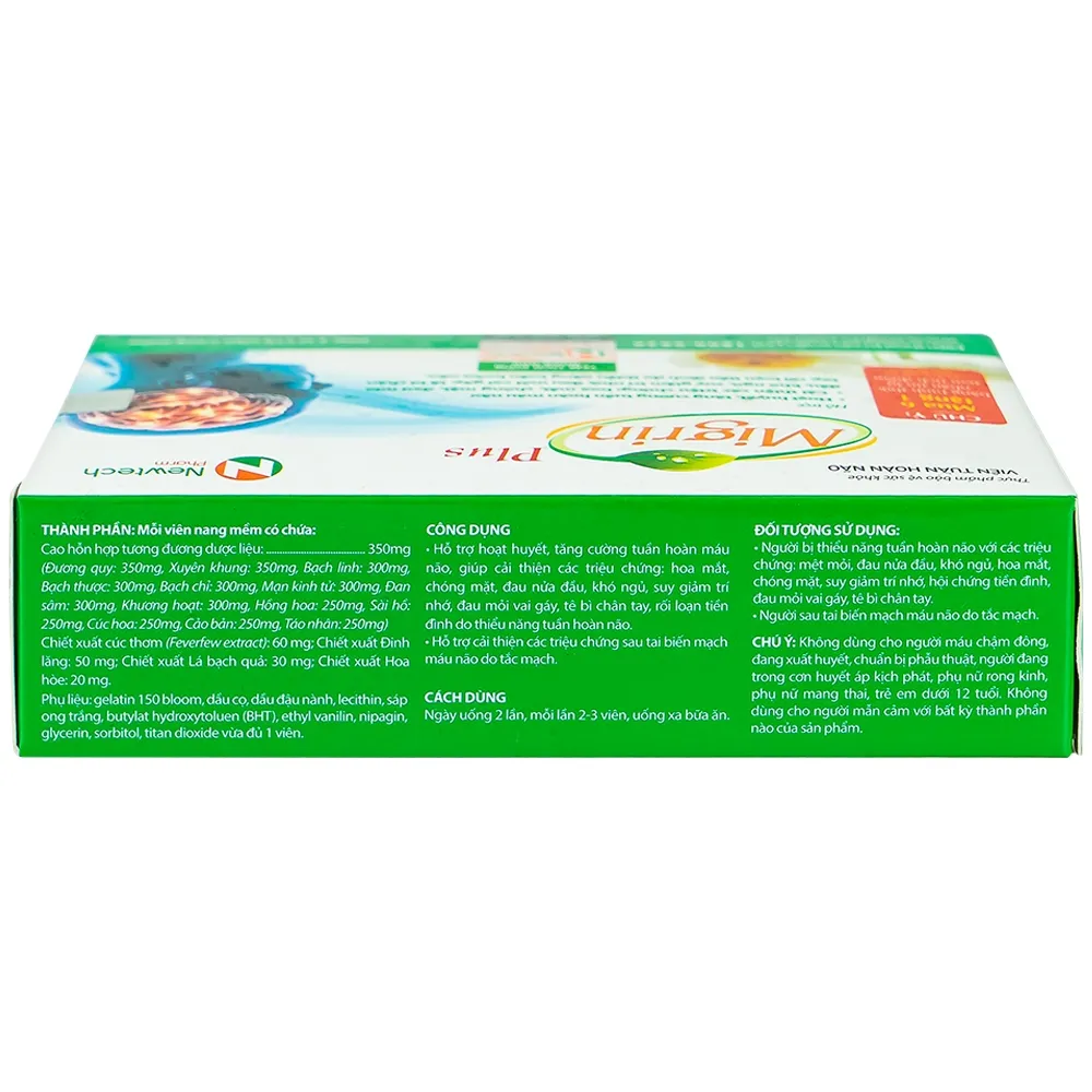 VIÊN UỐNG HỖ TRỢ HOẠT HUYẾT MIGRIN PLUS CVI 2X10 8