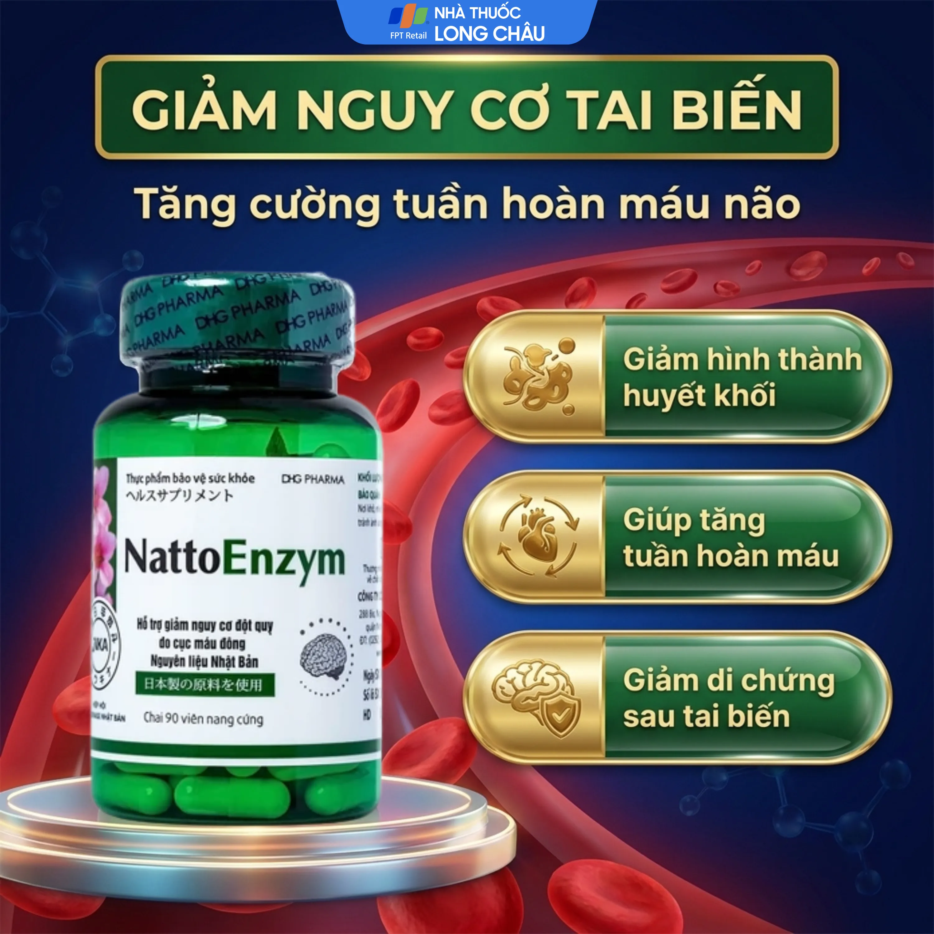 VIÊN UỐNG HỖ TRỢ HOẠT HUYẾT NATTOENZYM DHG 90V 2