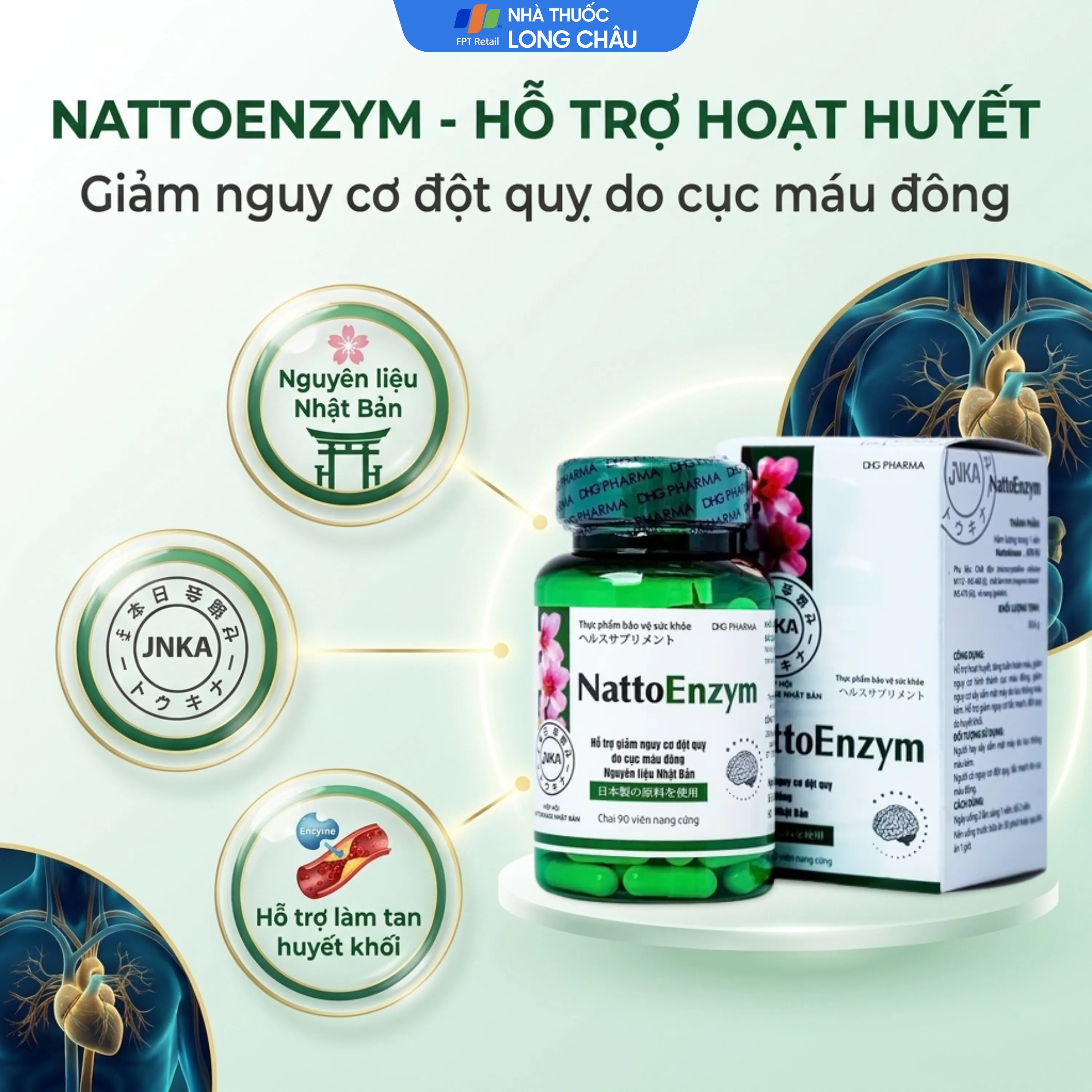 VIÊN UỐNG HỖ TRỢ HOẠT HUYẾT NATTOENZYM DHG 90V 3