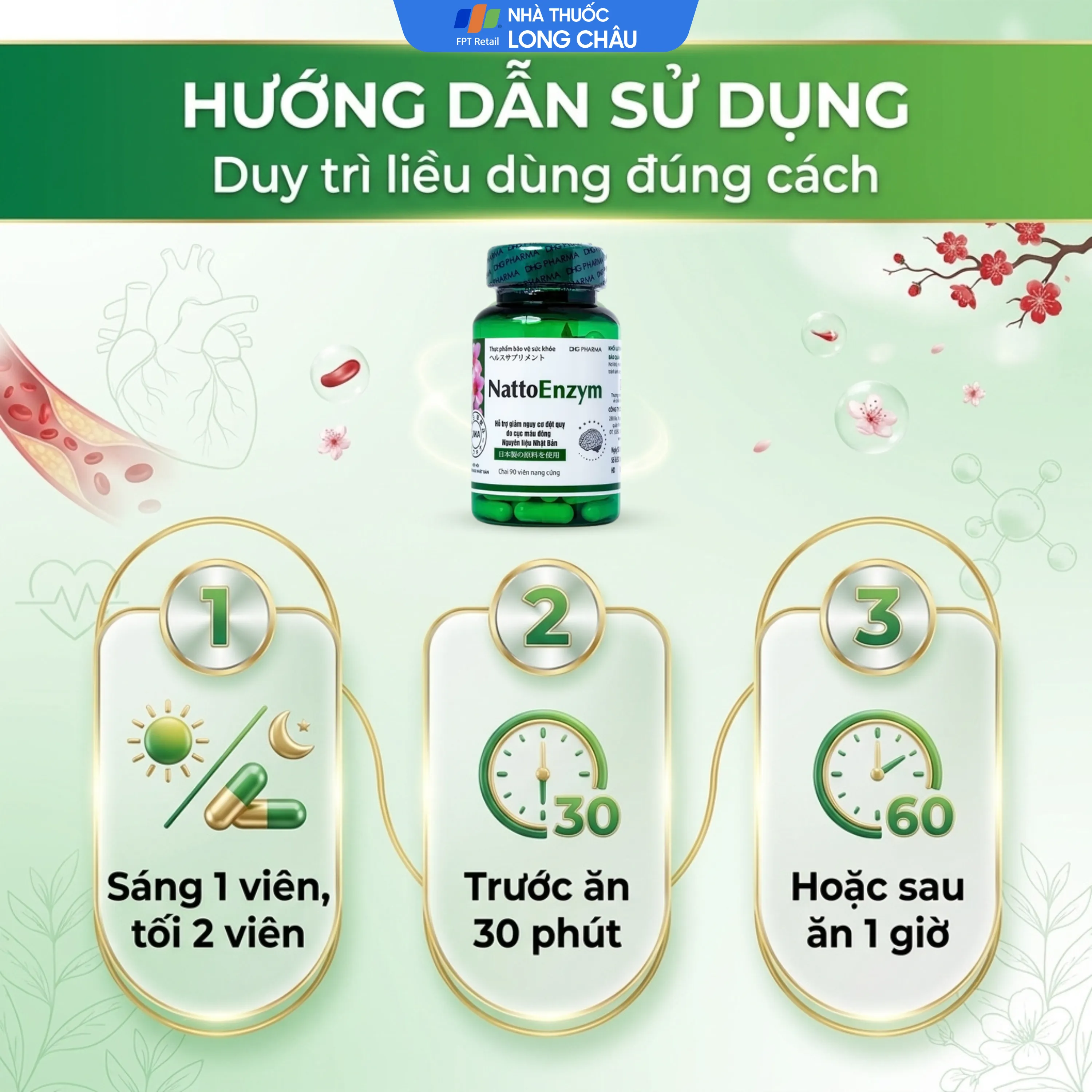 VIÊN UỐNG HỖ TRỢ HOẠT HUYẾT NATTOENZYM DHG 90V 4
