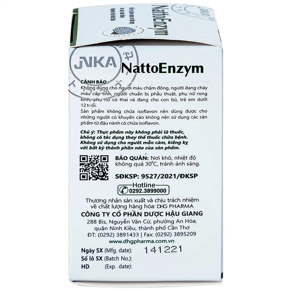 VIÊN UỐNG HỖ TRỢ HOẠT HUYẾT NATTOENZYM DHG 90V 10