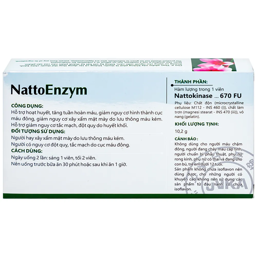 VIÊN UỐNG HỖ TRỢ HOẠT HUYẾT NATTOENZYM DHG 3X10 9