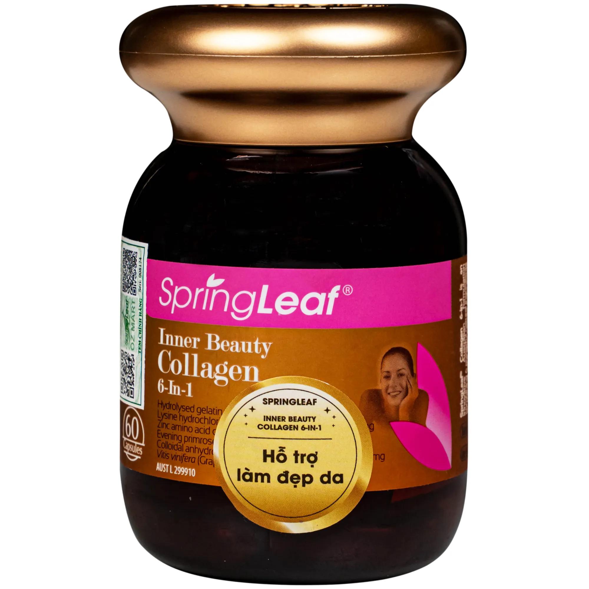 VIÊN UỐNG HỖ TRỢ LÀM ĐẸP DA SPRING LEAF INNER BEAUTY COLLAGEN 6-IN-1 60V