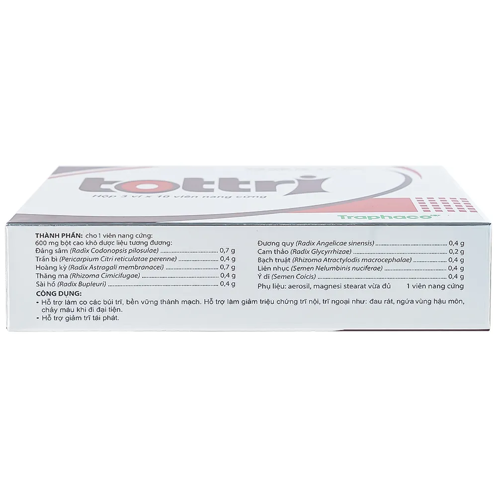 VIÊN UỐNG HỖ TRỢ LÀM GIẢM TRIỆU CHỨNG TRĨ TOTTRI TRAPHACO 3X10 4