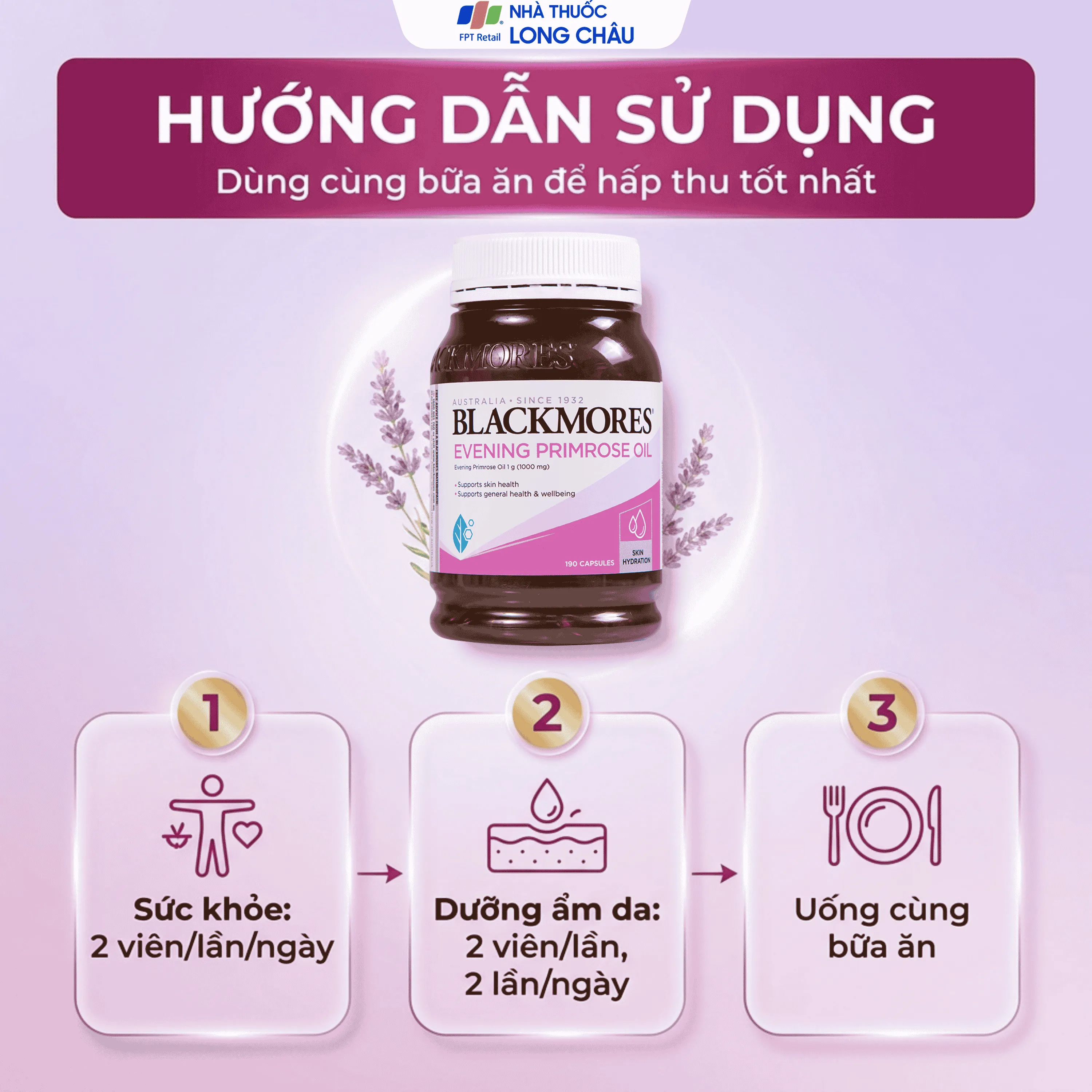 VIÊN UỐNG HỖ TRỢ LÀN DA KHỎE MẠNH BLACKMORES EVENING PRIMROSE OIL 190V 5
