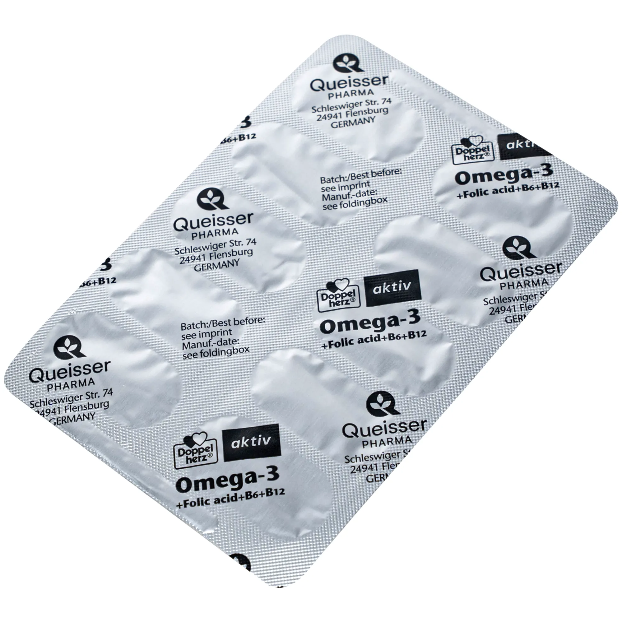 VIÊN UỐNG HỖ TRỢ MẠCH MÁU OMEGA-3 + FOLIC ACID + B6 + B12 DOPPELHERZ 3X10 13
