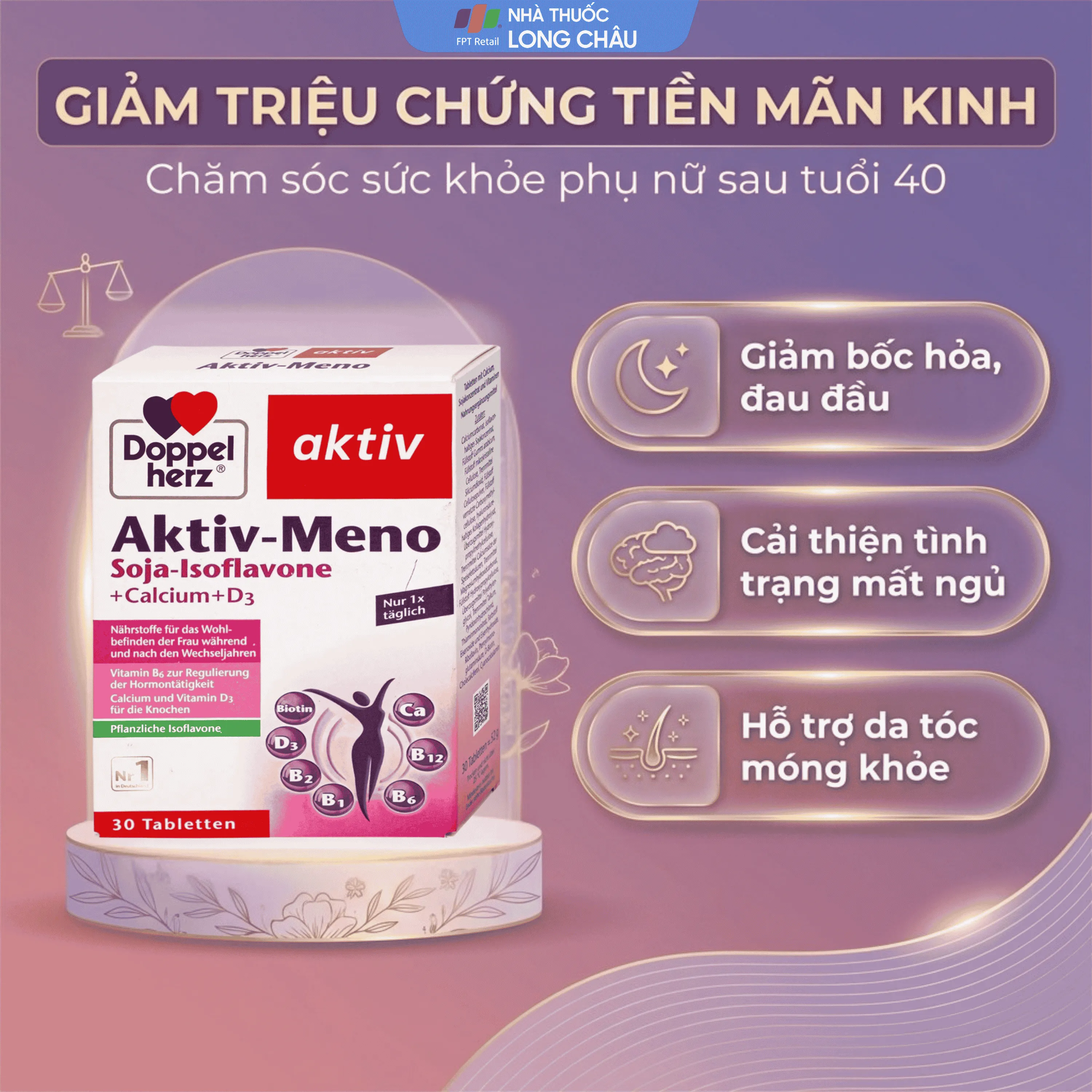 VIÊN UỐNG HỖ TRỢ NỘI TIẾT TỐ CHO PHỤ NỮ TIỀN MÃN KINH DOPPELHERZ AKTIV-MENO 30V 2