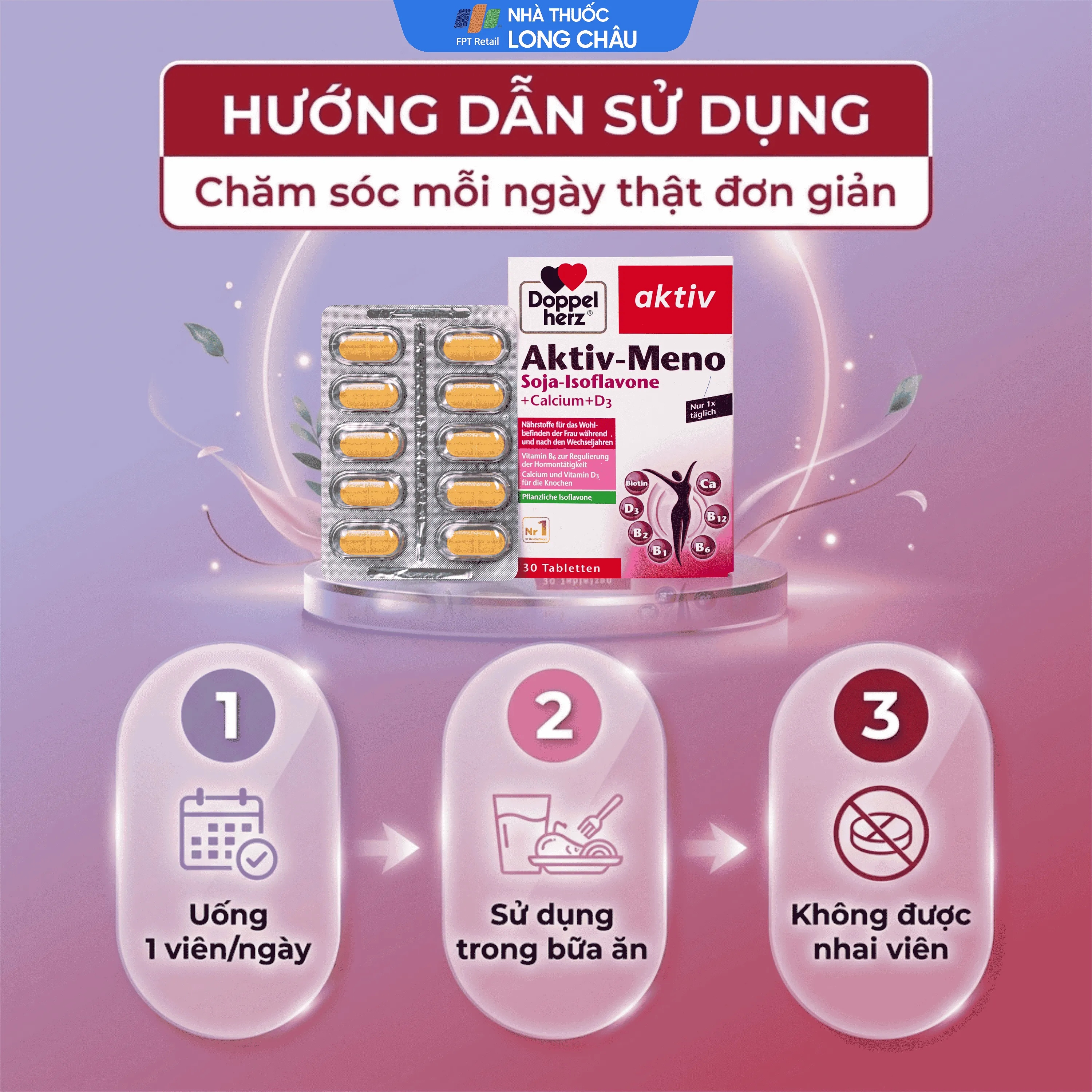 VIÊN UỐNG HỖ TRỢ NỘI TIẾT TỐ CHO PHỤ NỮ TIỀN MÃN KINH DOPPELHERZ AKTIV-MENO 30V 5