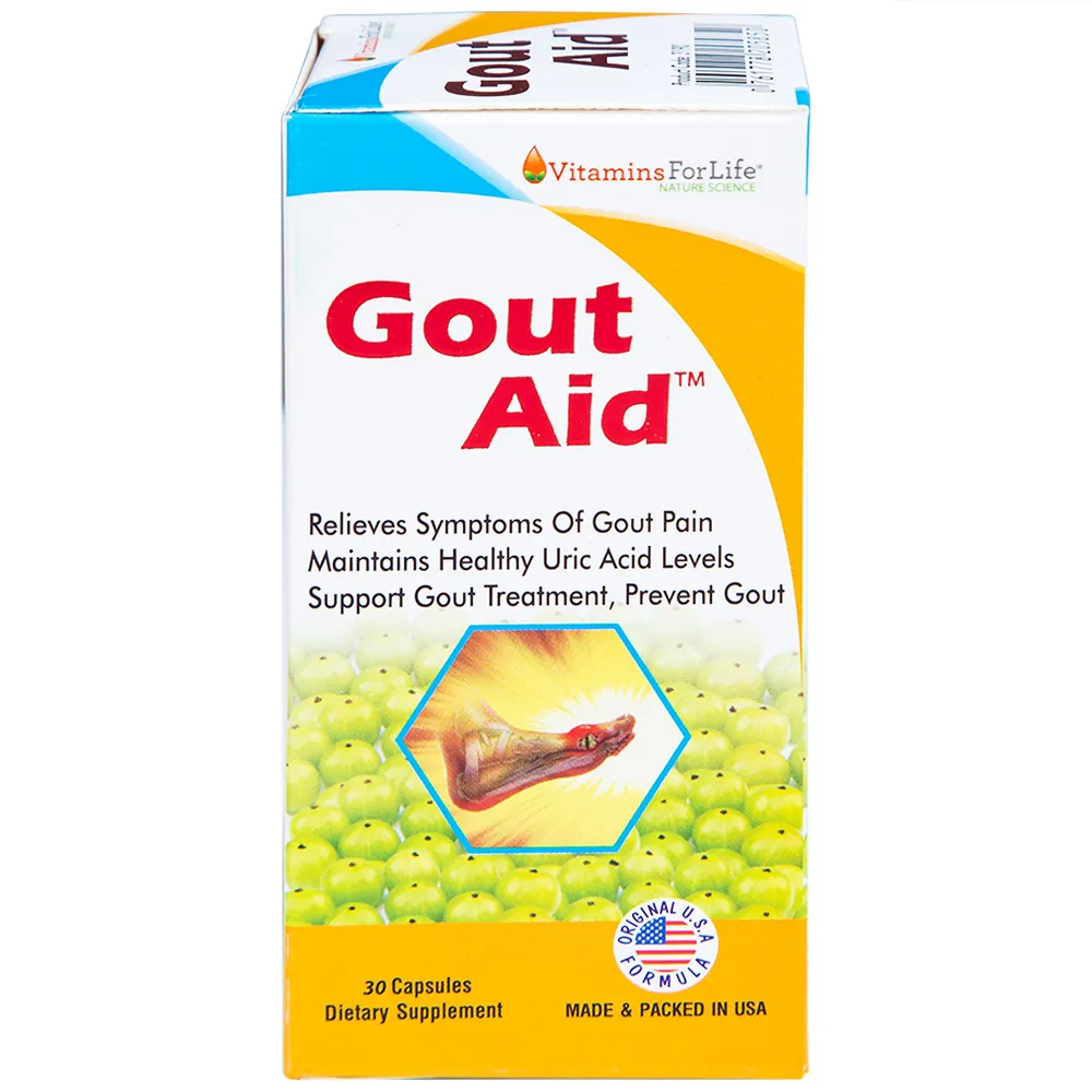 VIÊN UỐNG HỖ TRỢ NGƯỜI BỊ GOUT, CHỈ SỐ ACID URIC CAO-GOUT AID VITAMINS FOR LIFE 30V 11