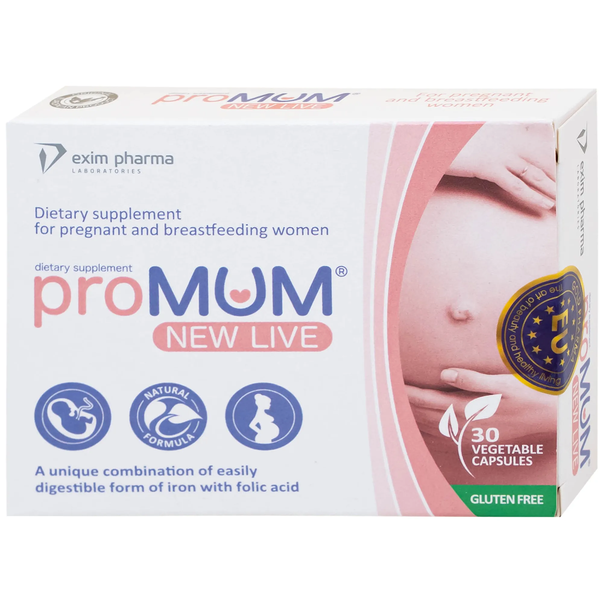 VIÊN UỐNG HỖ TRỢ PHỤ NỮ MANG THAI PROMUM NEW LIVE 2X15