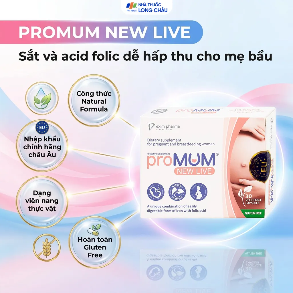 VIÊN UỐNG HỖ TRỢ PHỤ NỮ MANG THAI PROMUM NEW LIVE 2X15 2