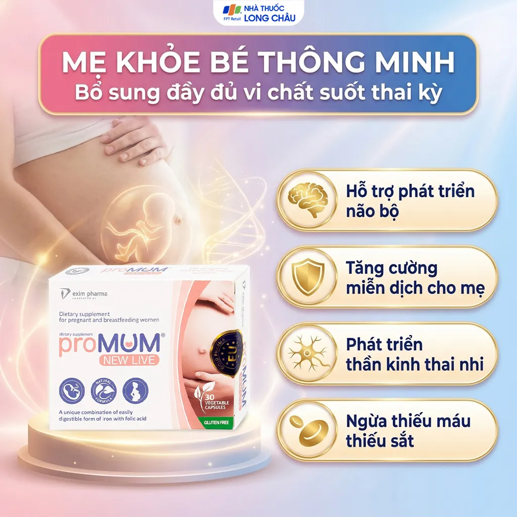 VIÊN UỐNG HỖ TRỢ PHỤ NỮ MANG THAI PROMUM NEW LIVE 2X15 4