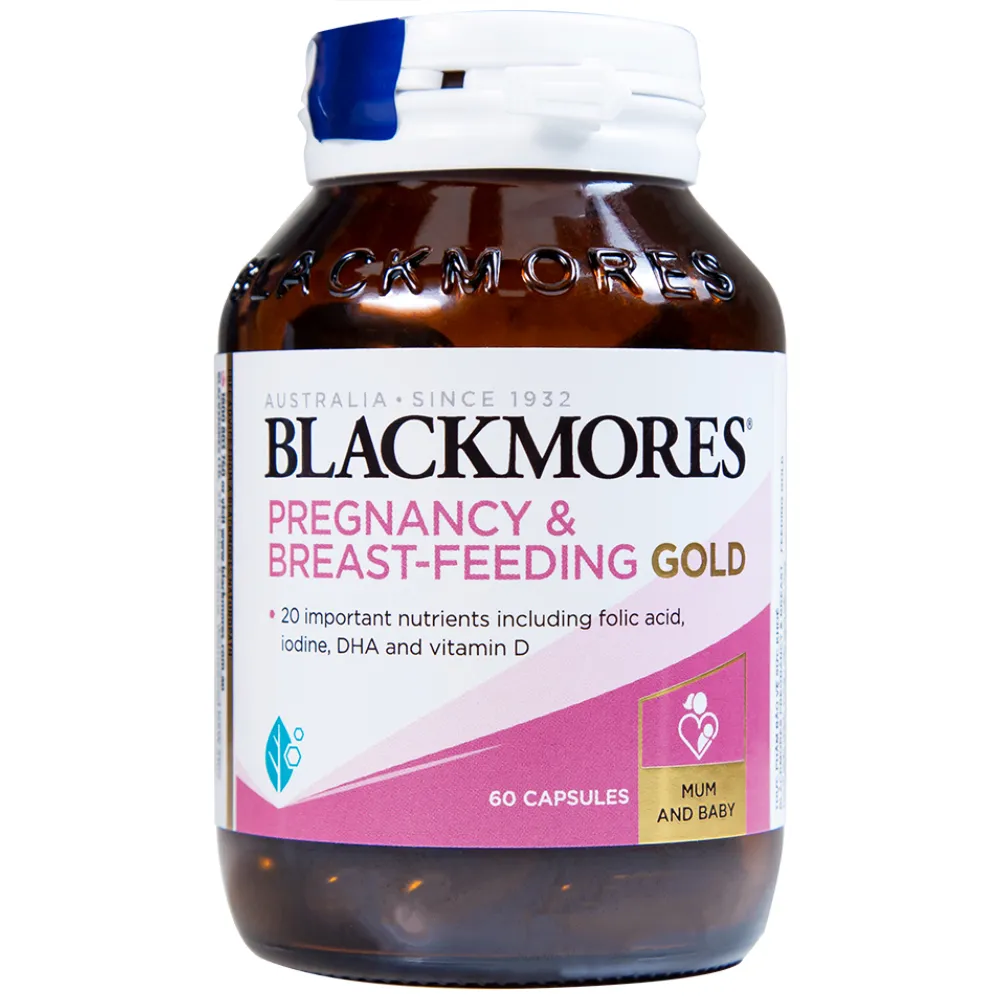 VIÊN UỐNG HỖ TRỢ PHỤ NỮ MANG THAI VÀ CHO CON BÚ BLACKMORES PREGNANCY & BREAST - FEEDING GOLD 60V 8