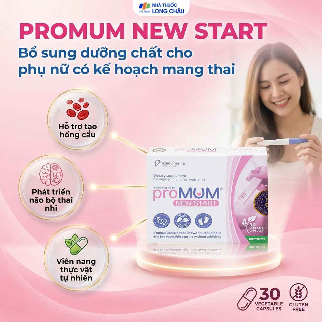 VIÊN UỐNG HỖ TRỢ PHỤ NỮ TRƯỚC KHI MANG THAI PROMUM NEW START 2X15 2