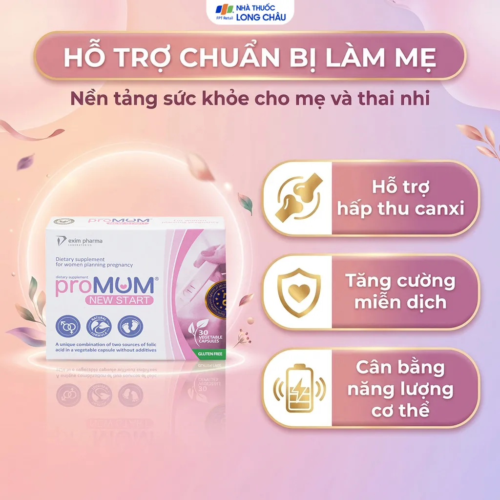 VIÊN UỐNG HỖ TRỢ PHỤ NỮ TRƯỚC KHI MANG THAI PROMUM NEW START 2X15 4
