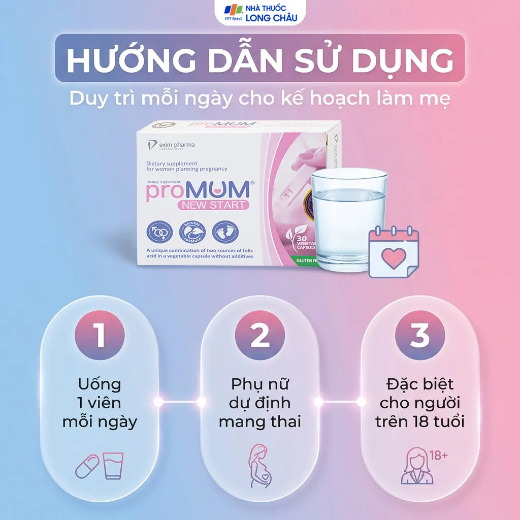 VIÊN UỐNG HỖ TRỢ PHỤ NỮ TRƯỚC KHI MANG THAI PROMUM NEW START 2X15 5
