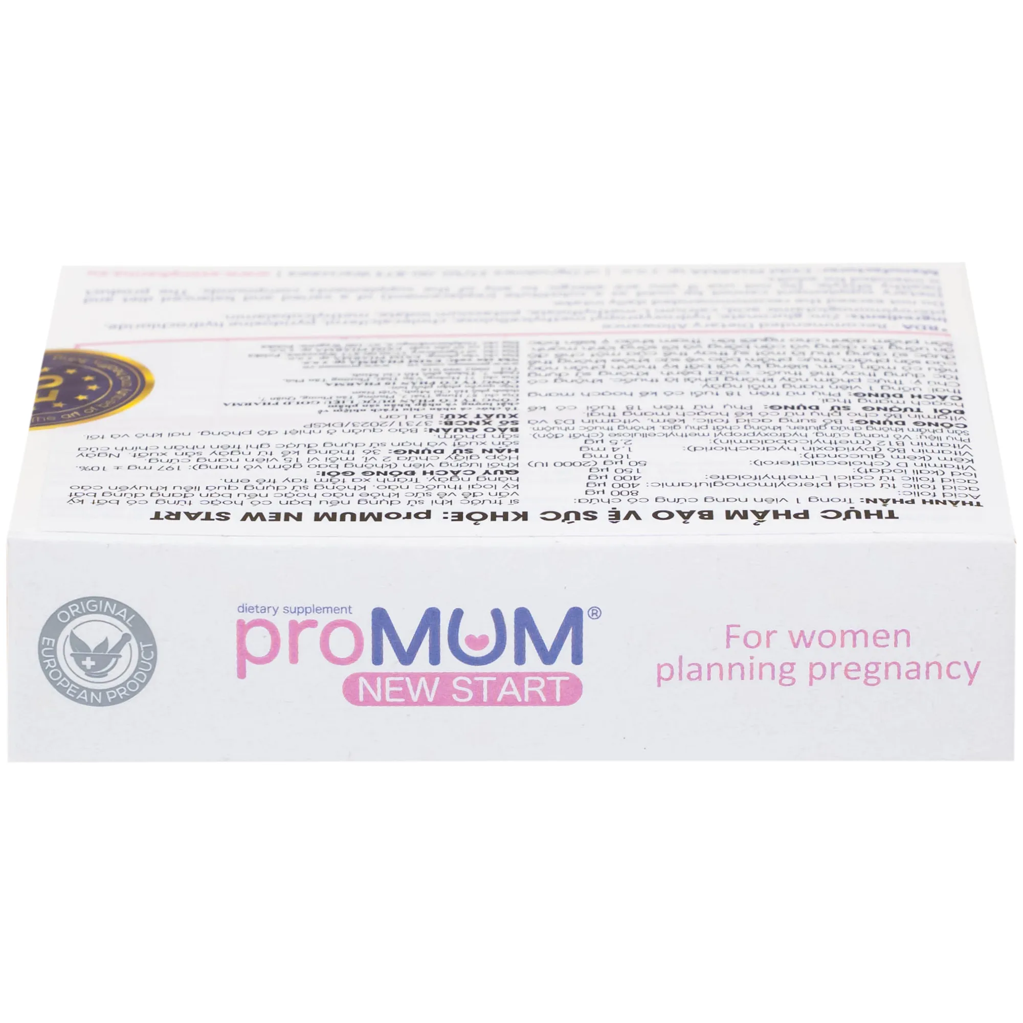 VIÊN UỐNG HỖ TRỢ PHỤ NỮ TRƯỚC KHI MANG THAI PROMUM NEW START 2X15 10
