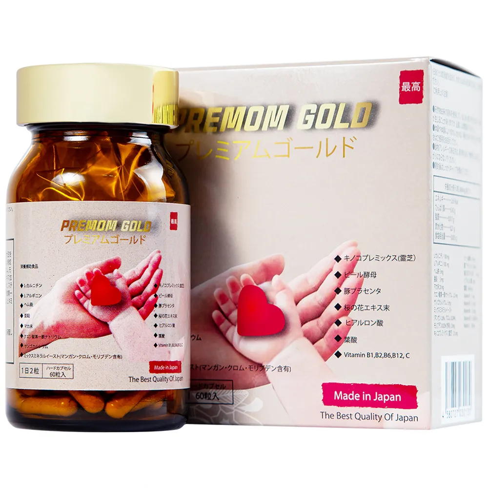 VIÊN UỐNG HỖ TRỢ PHỤ NỮ TRƯỚC KHI MANG THAI PREMOM GOLD JPANWELL 60V