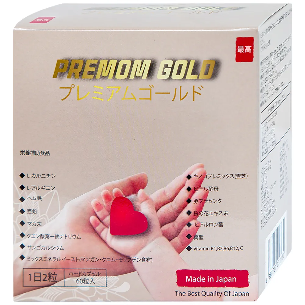 VIÊN UỐNG HỖ TRỢ PHỤ NỮ TRƯỚC KHI MANG THAI PREMOM GOLD JPANWELL 60V 9