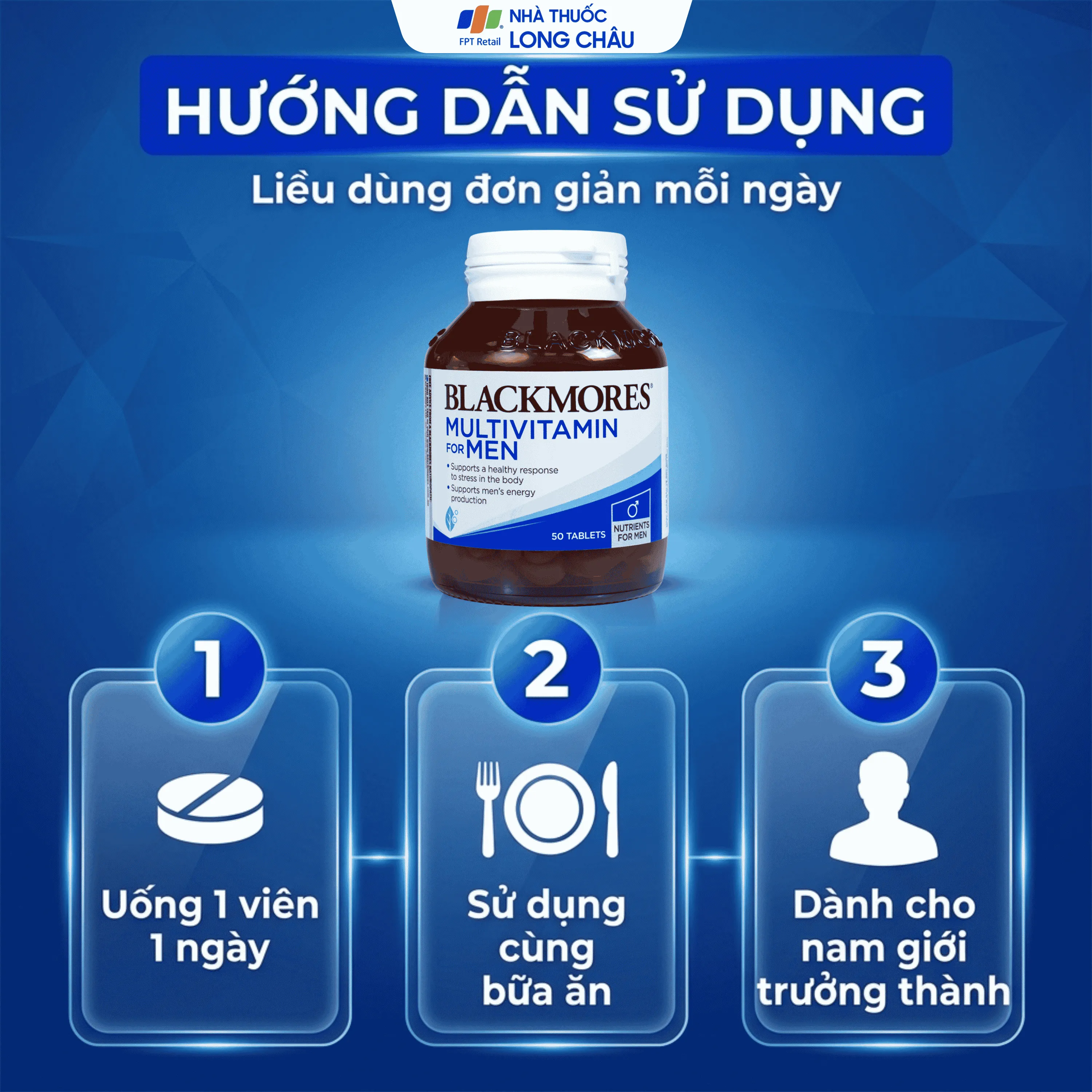 VIÊN UỐNG HỖ TRỢ SỨC KHỎE NAM GIỚI BLACKMORES MULTIVITAMIN FOR MEN 50V 4