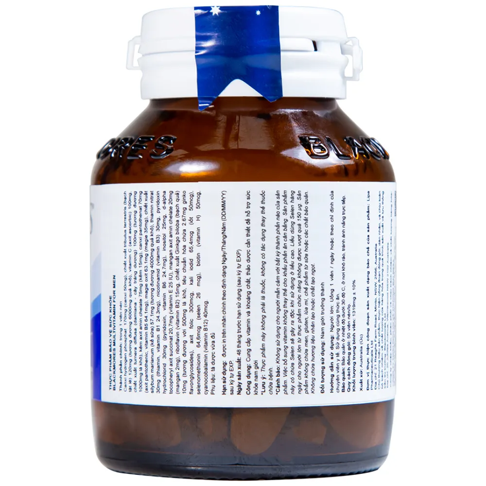 VIÊN UỐNG HỖ TRỢ SỨC KHỎE NAM GIỚI BLACKMORES MULTIVITAMIN FOR MEN 50V 9