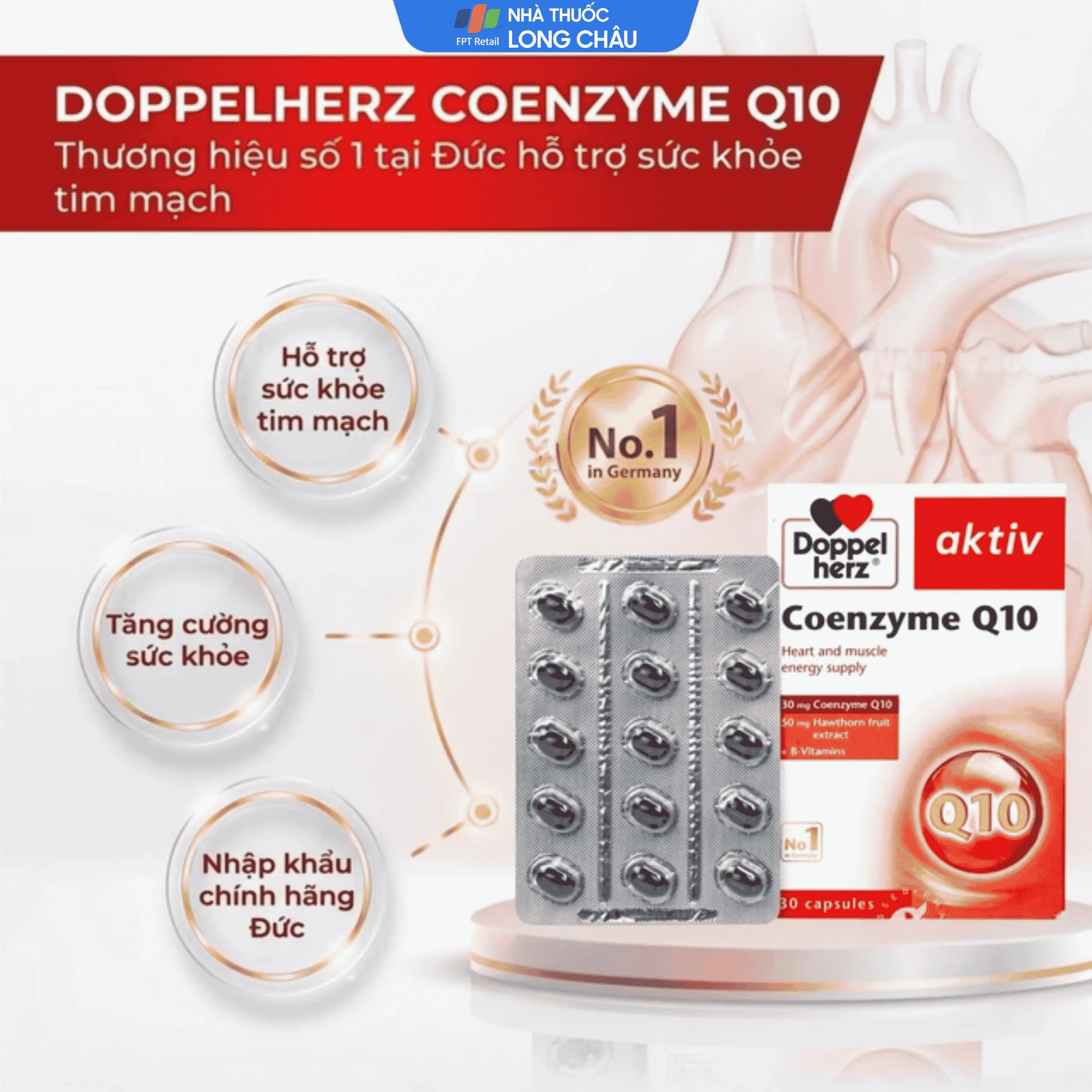 VIÊN UỐNG HỖ TRỢ SỨC KHỎE TIM MẠCH COENZYME Q10 DOPPELHERZ 2X15 2