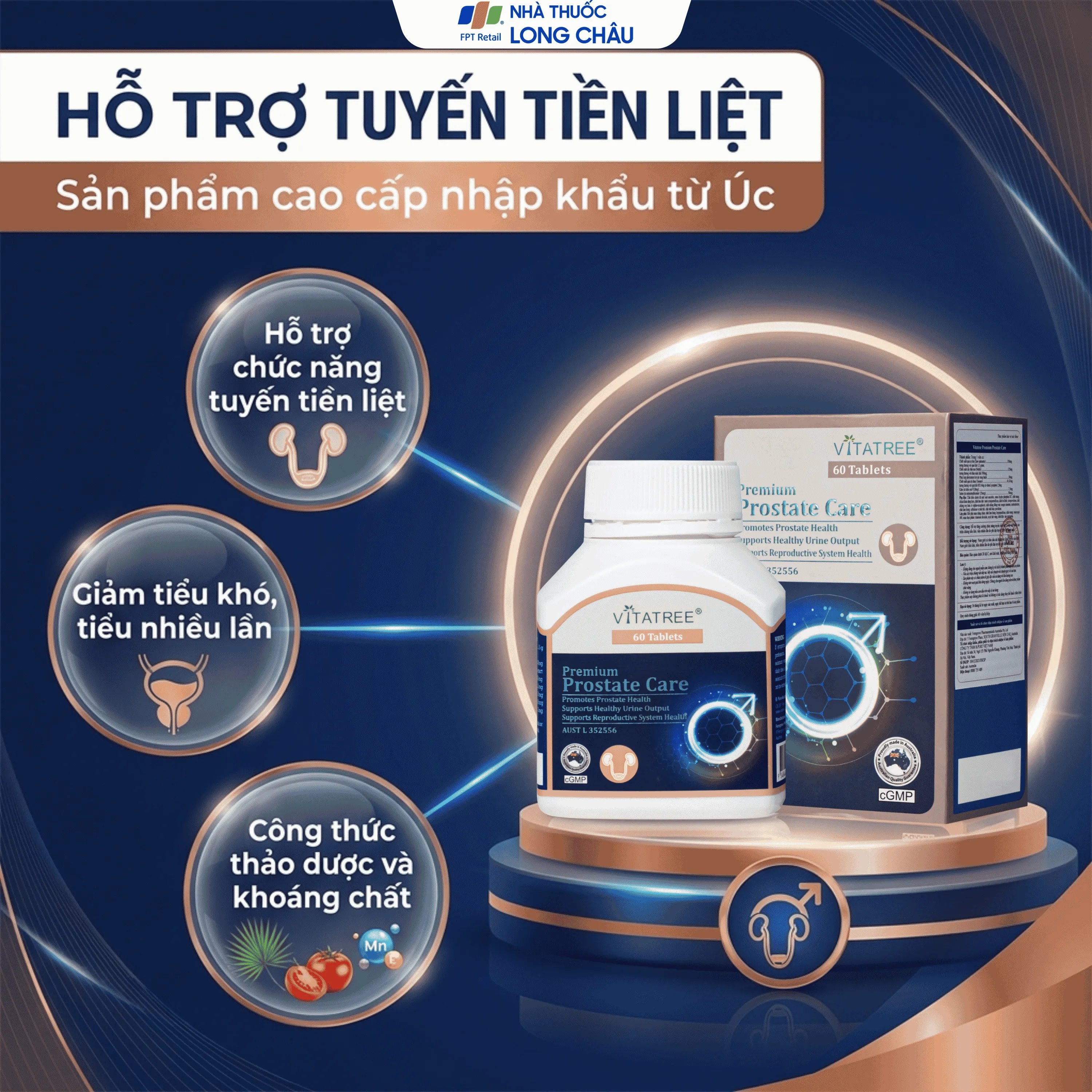 VIÊN UỐNG HỖ TRỢ TĂNG CƯỜNG CHỨC NĂNG TUYẾN TIỀN LIỆT VITATREE PREMIUM PROSTATE CARE 60V 2