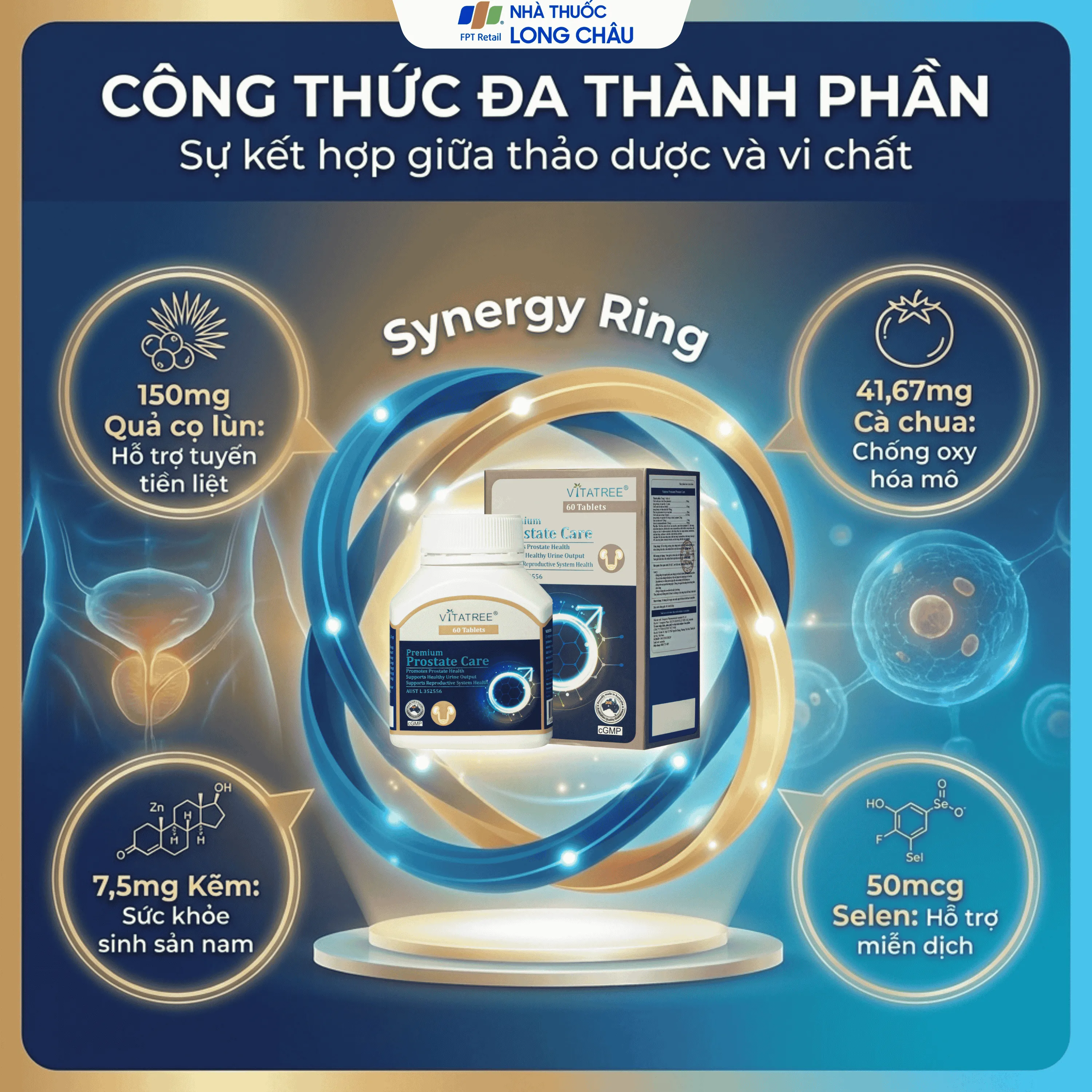 VIÊN UỐNG HỖ TRỢ TĂNG CƯỜNG CHỨC NĂNG TUYẾN TIỀN LIỆT VITATREE PREMIUM PROSTATE CARE 60V 3
